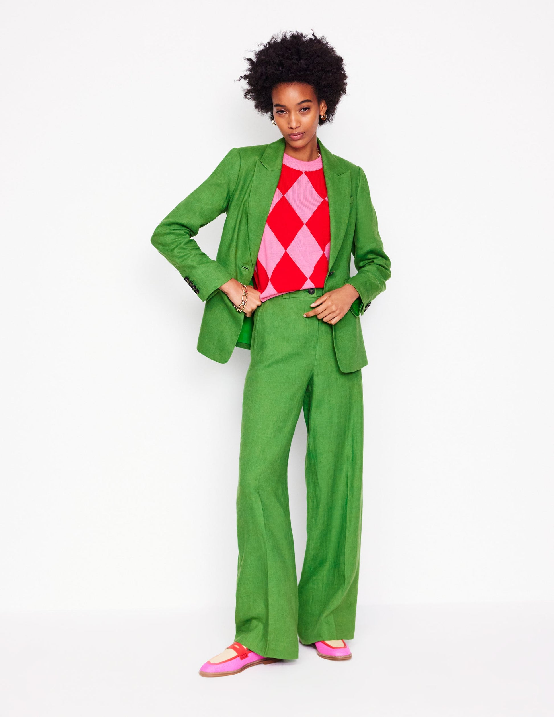 Stamford Linen Blazer-Iguana Green-5