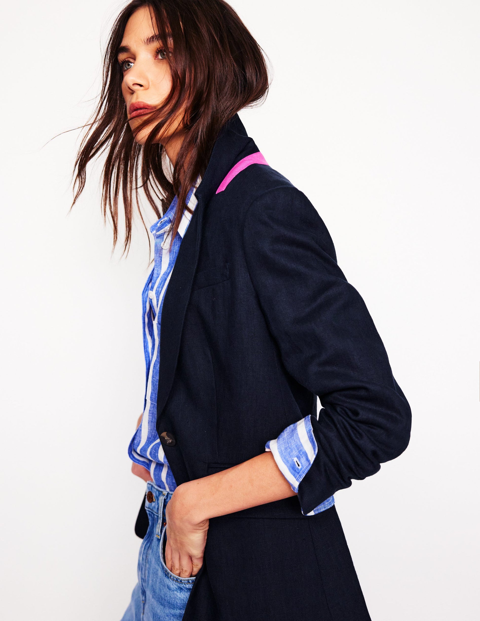 Stamford Linen Blazer-Navyy-5