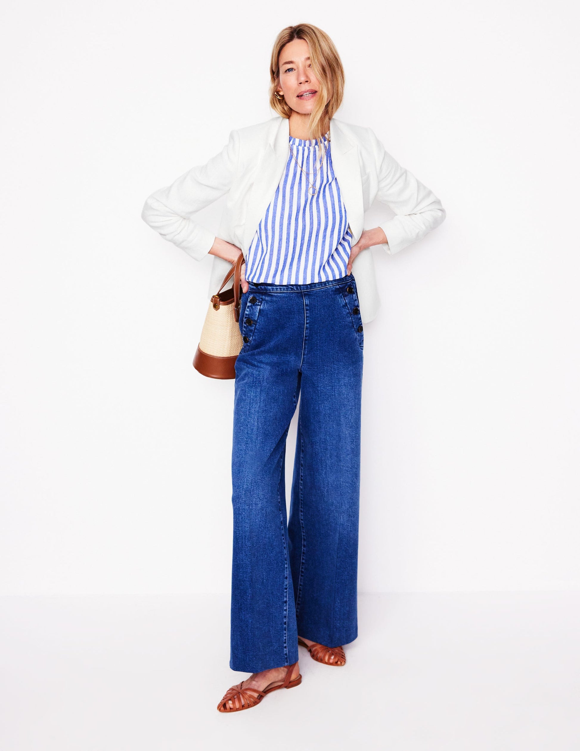 Stamford Linen Blazer-White-5