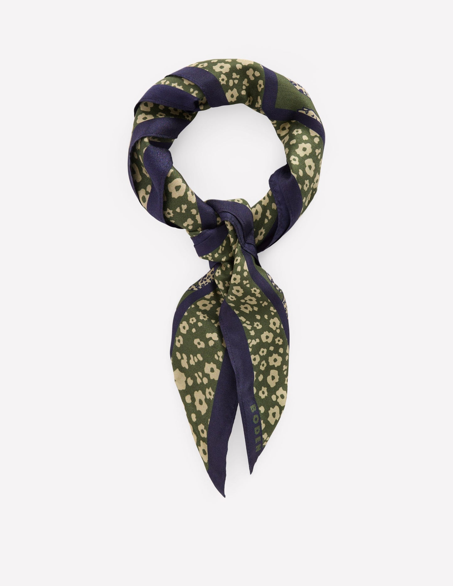 Foulard carré en soie-Léopard bondissant