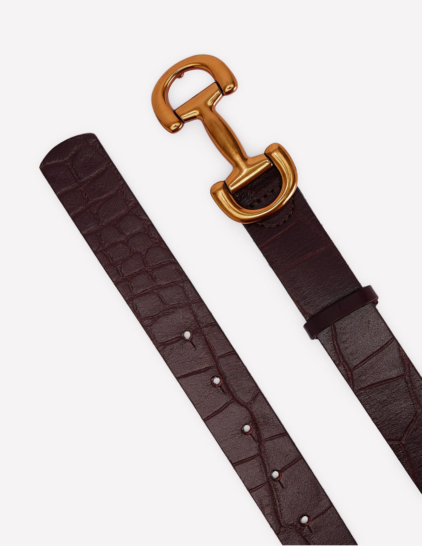 Ceinture Iris à mors en cuir-Croco