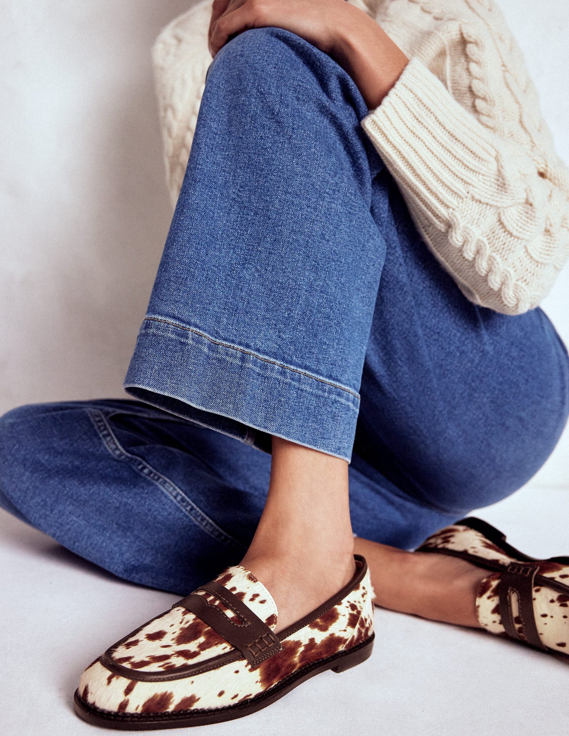 Nya Pennyloafer-Braun/Naturweiß-2