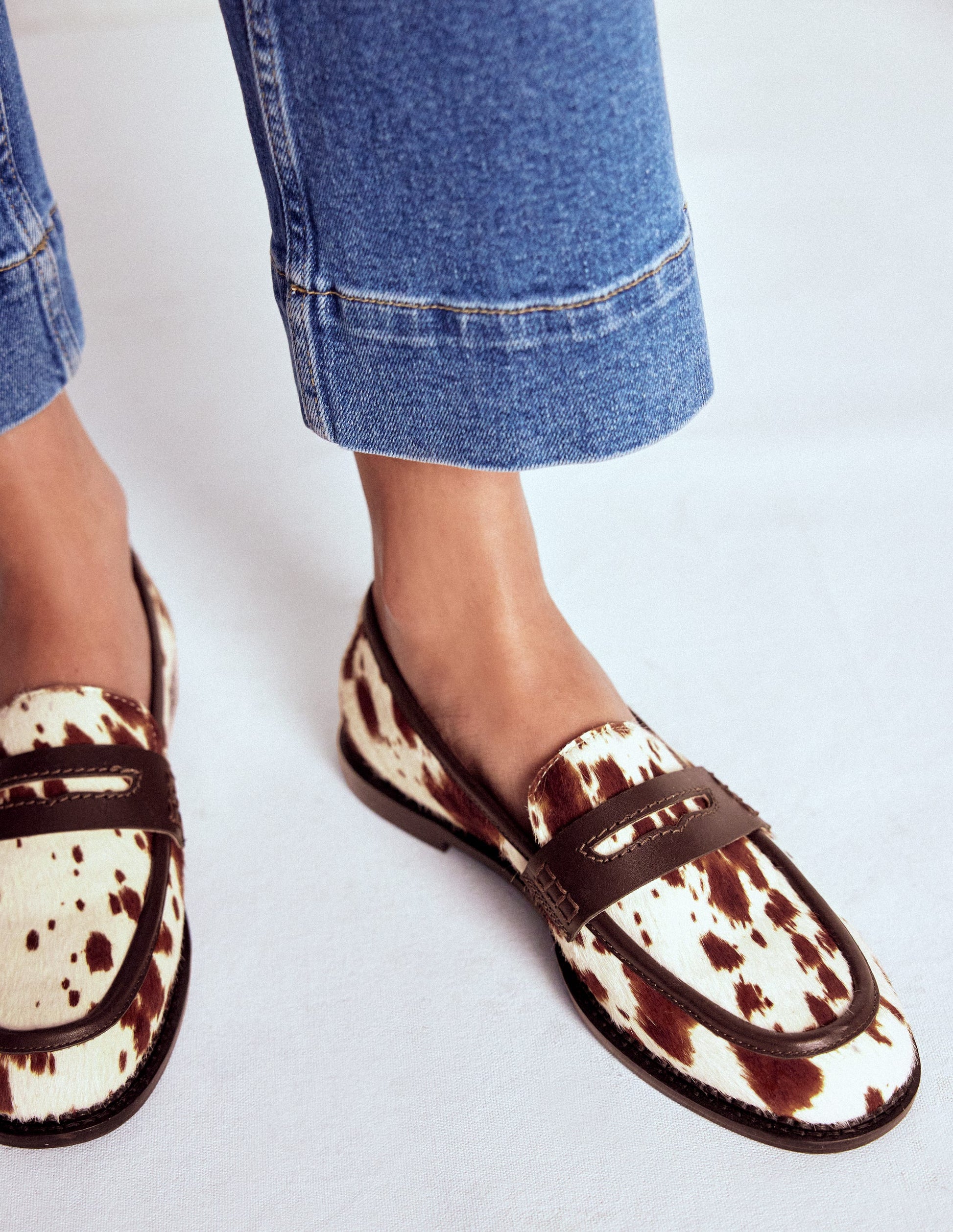 Nya Pennyloafer-Braun/Naturweiß-3