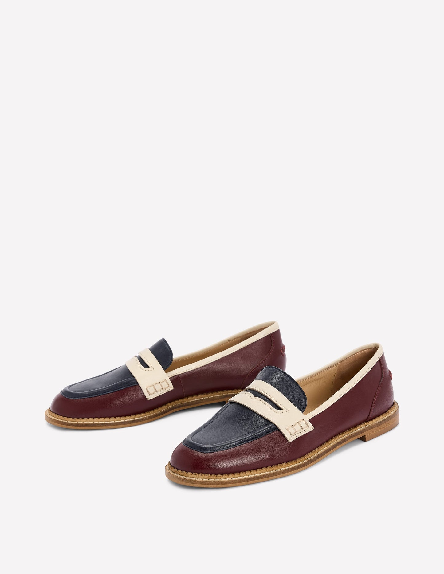 Nya Pennyloafer-Ochsenblutrot/Navy