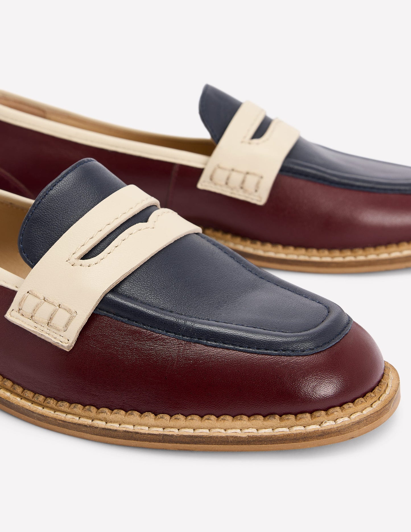 Nya Pennyloafer-Ochsenblutrot/Navy