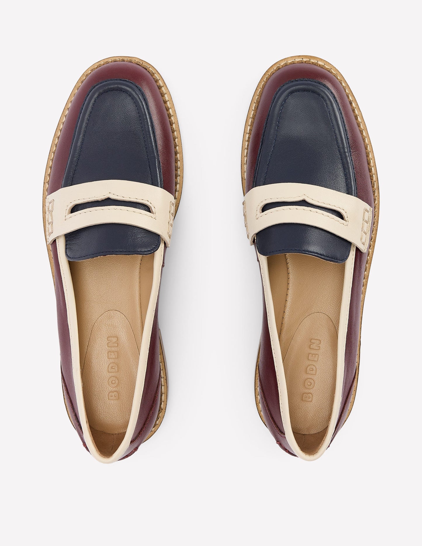 Nya Pennyloafer-Ochsenblutrot/Navy
