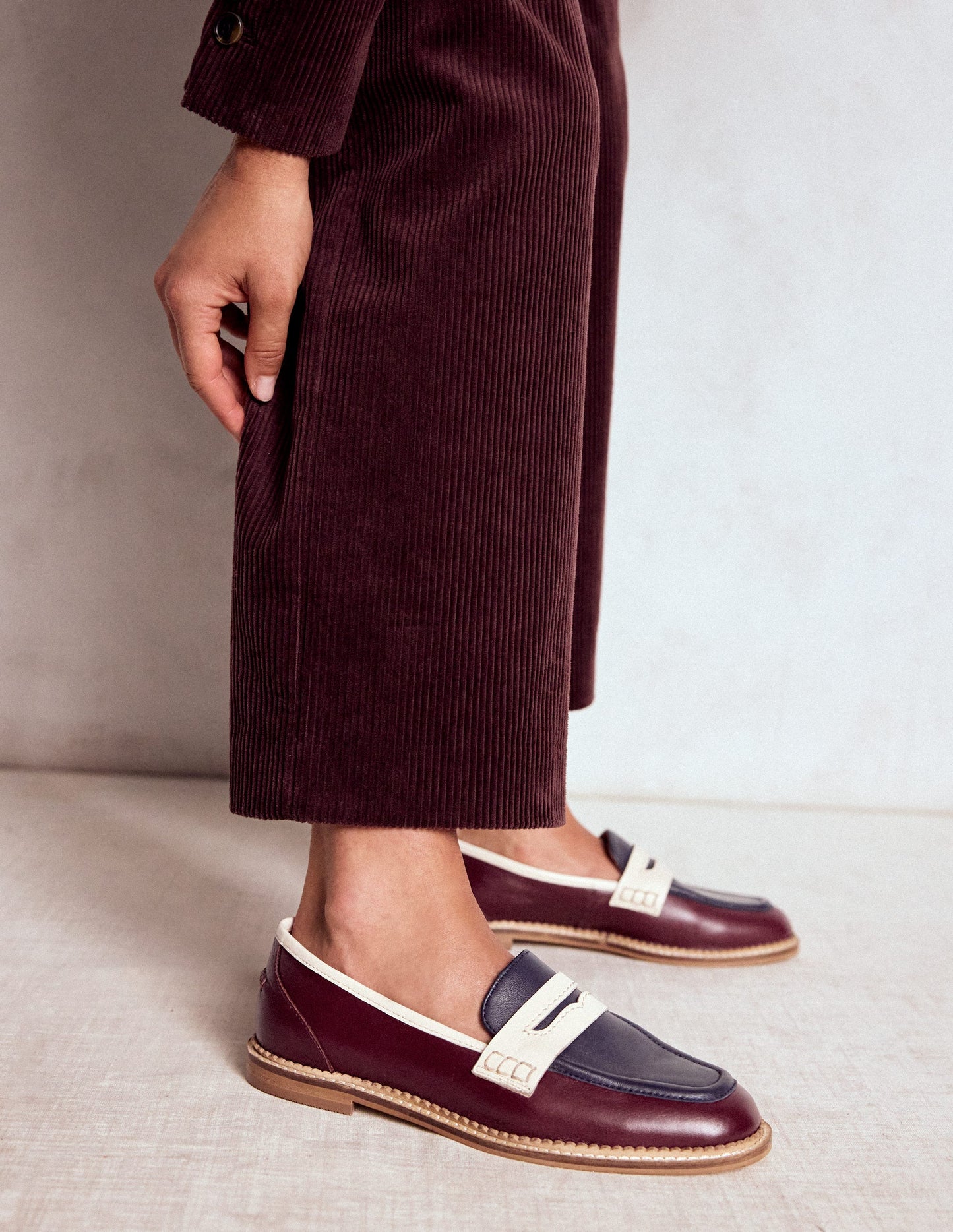 Nya Pennyloafer-Ochsenblutrot/Navy