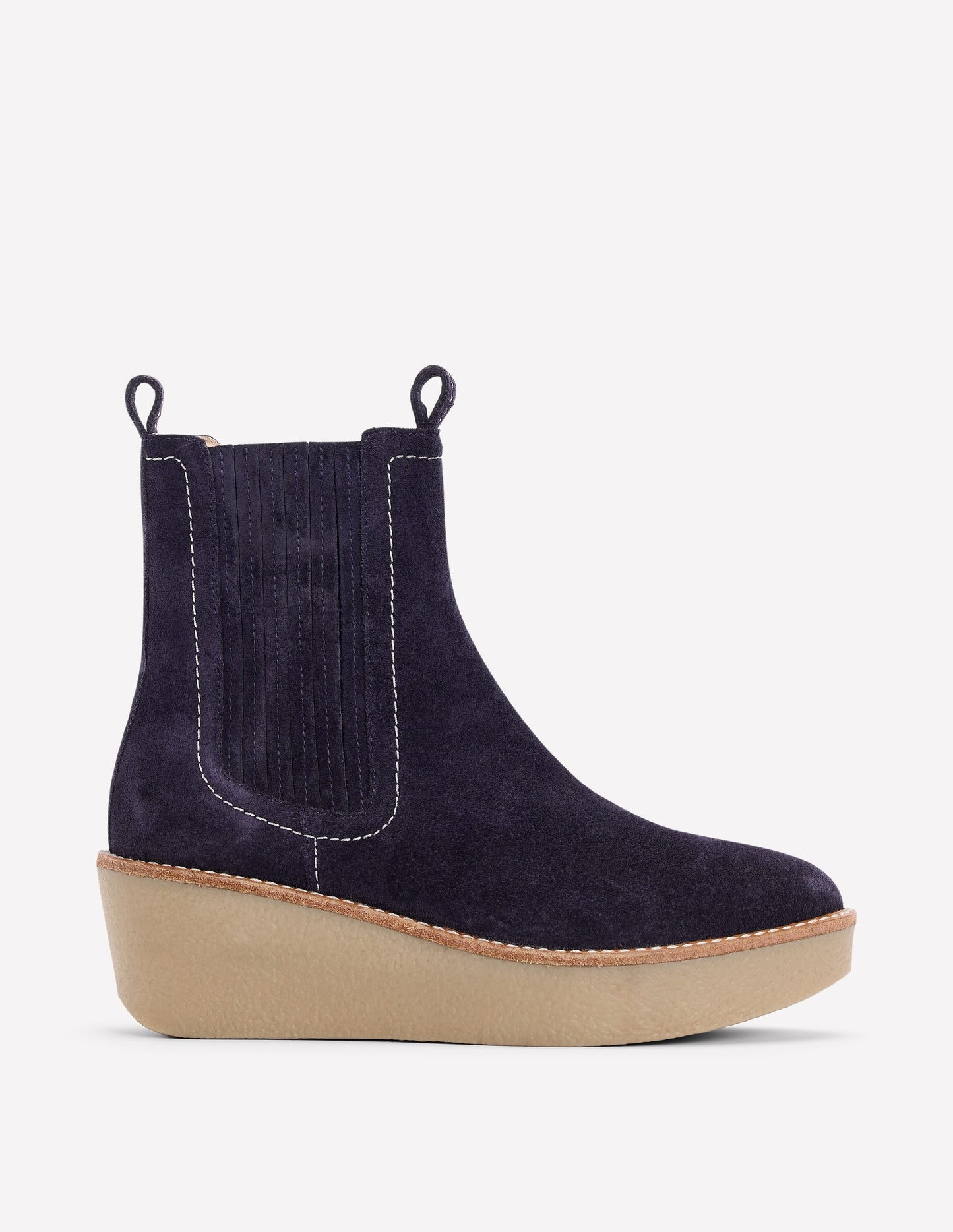 Stiefeletten mit Plateauabsatz-Marineblau