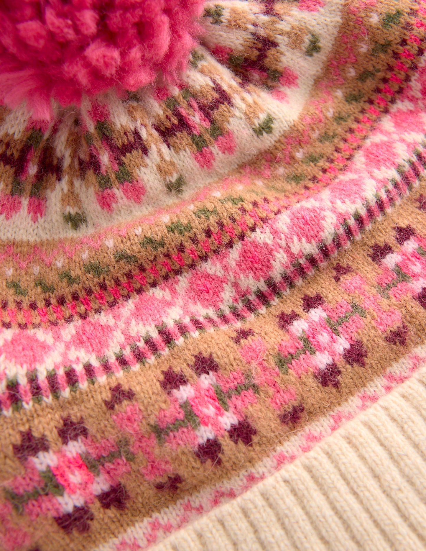 Edie Fair-Isle-Strickmütze-ROSA