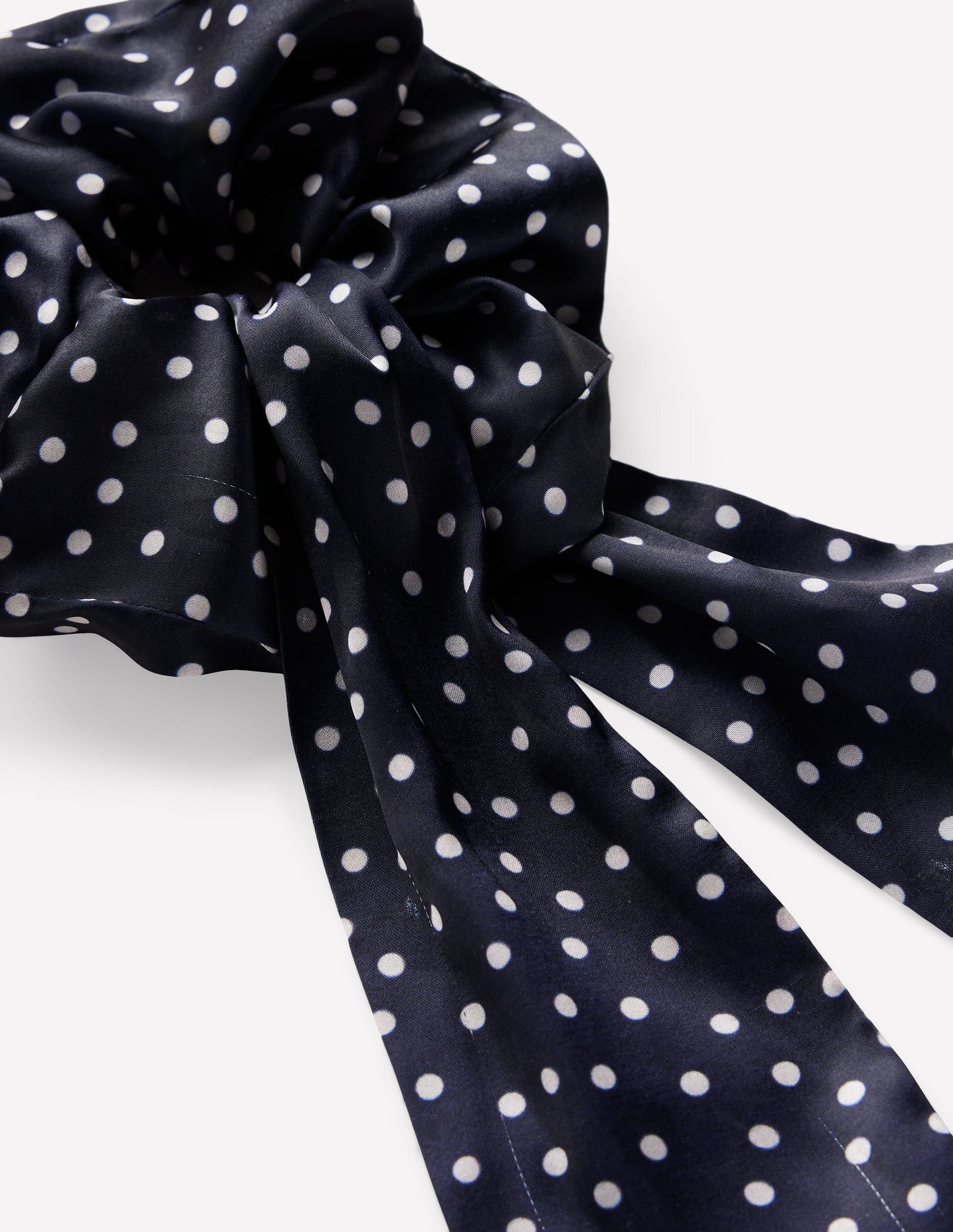 Chouchou foulard-Pois bleu marine foncé