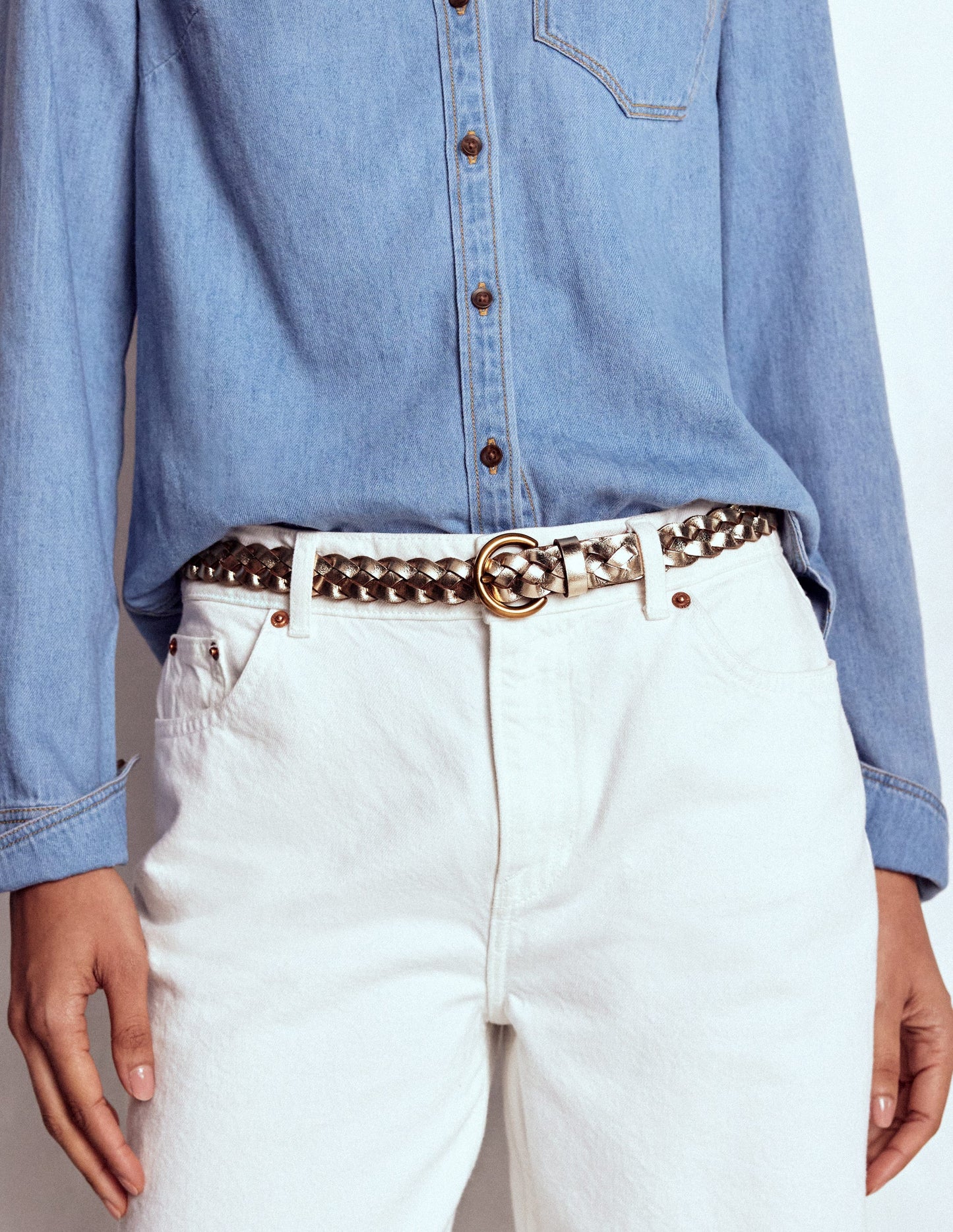 Ceinture fine tressée-Doré