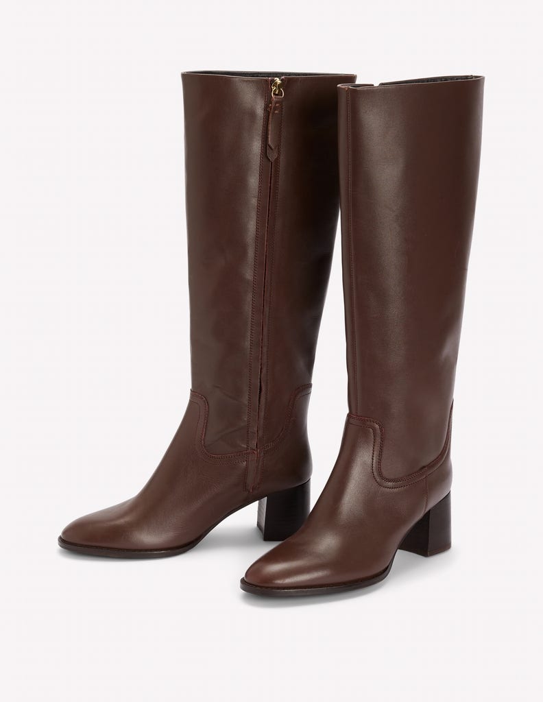 Skye Elegante, kniehohe Stiefel-Schoko