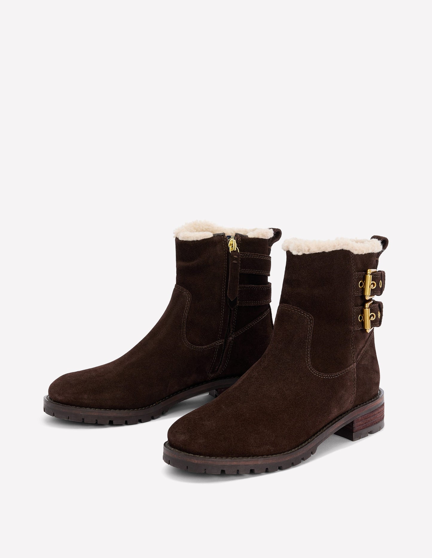 Bottines à boucles-Chocolat amer