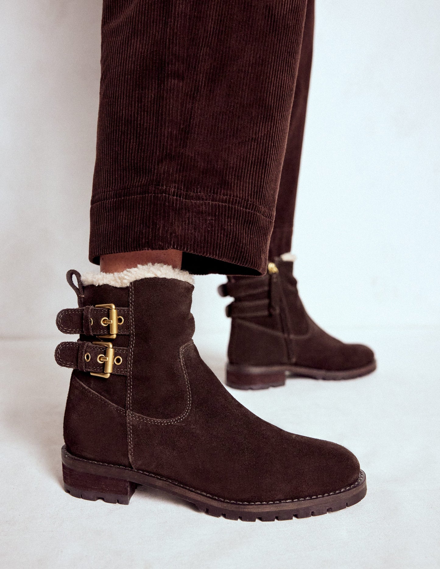 Bottines à boucles-Chocolat amer