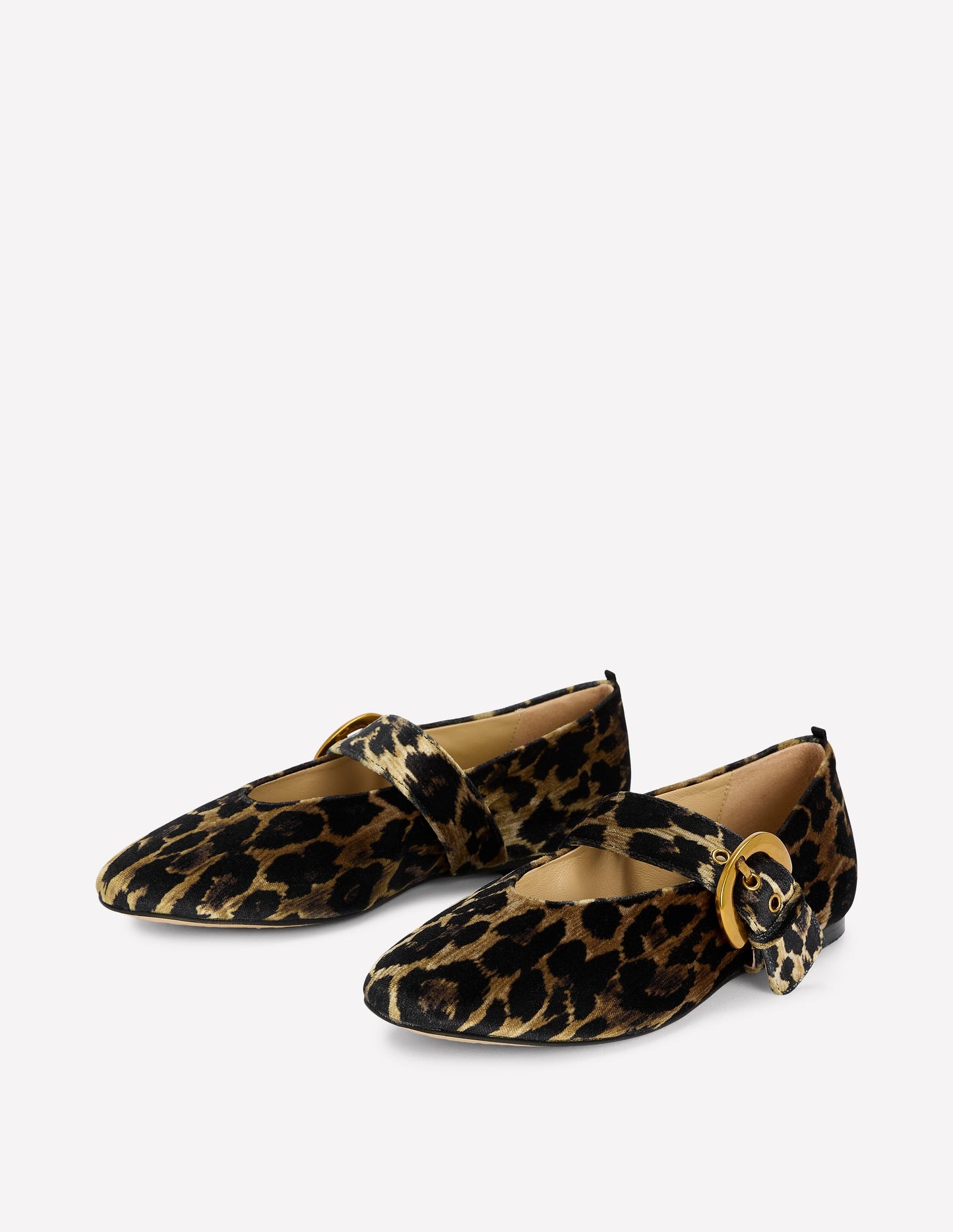 Kylie Flache Mary Janes mit Schnalle-Mohair, Leopardenmuster