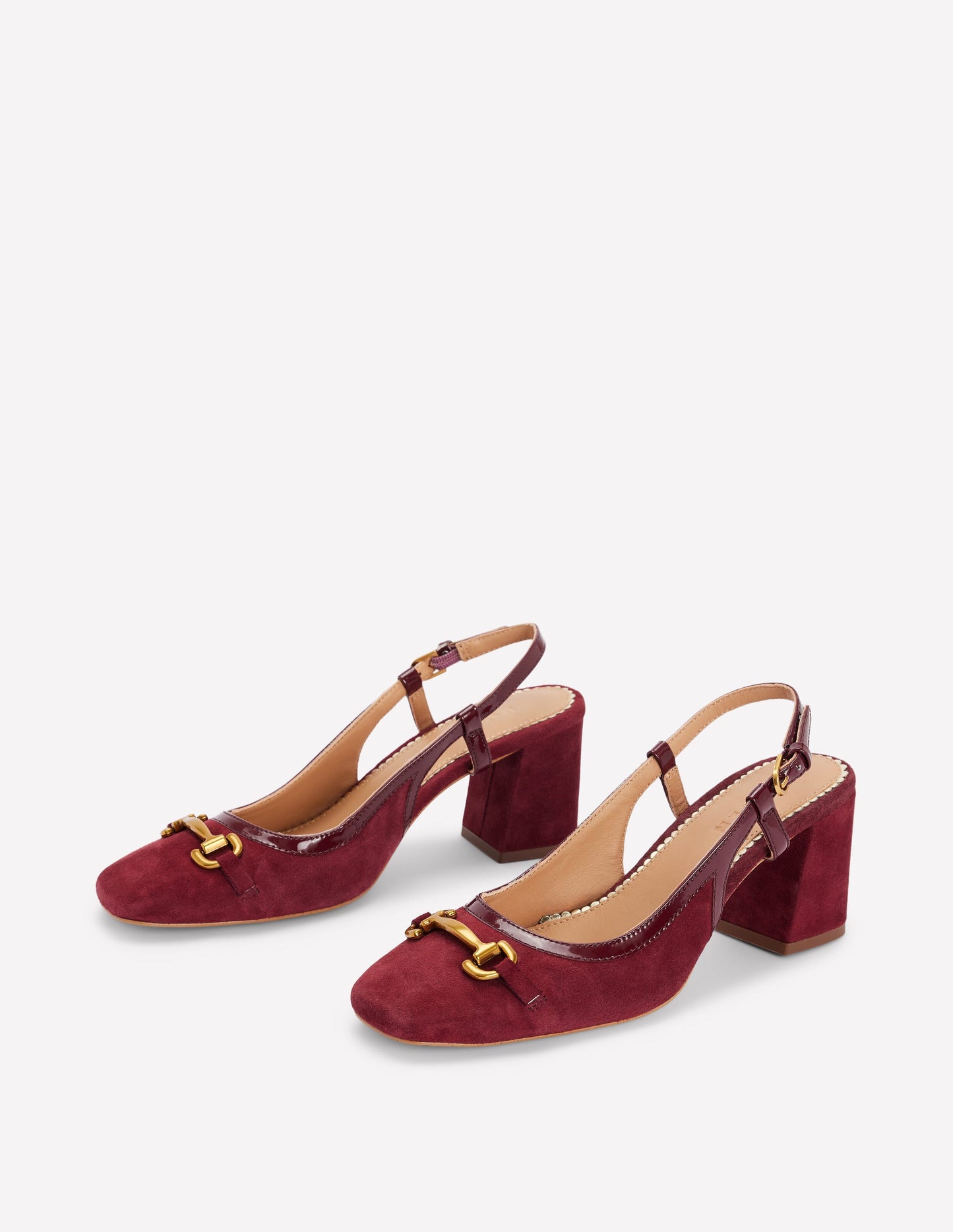Iris Absatzschuhe mit Trensendetail und Fersenriemen-Oxblood