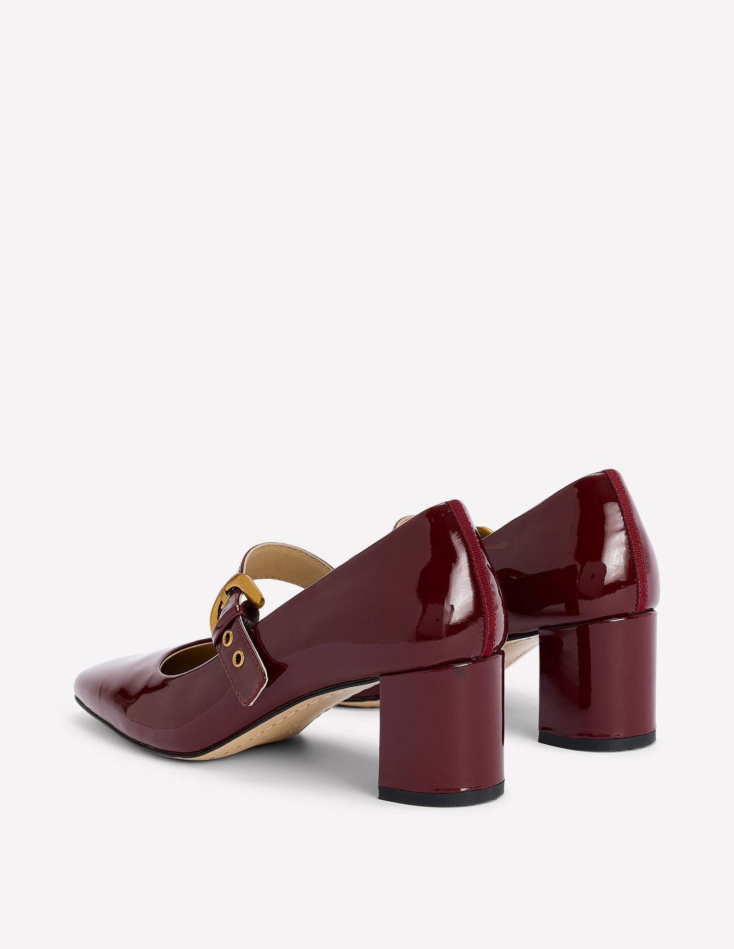 Mary Janes mit Absatz und Schnalle-Oxblood