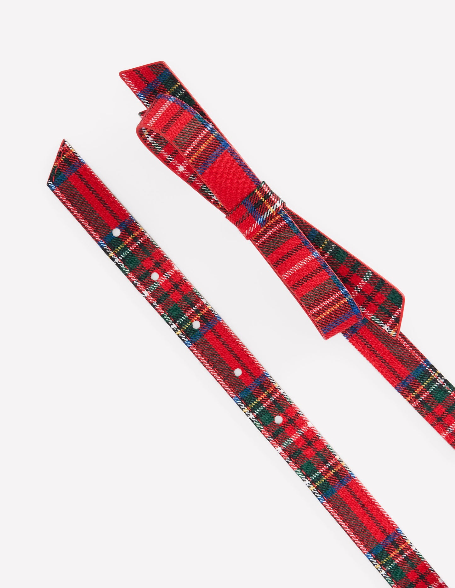 Ceinture fine à nœud-Carreaux écossais