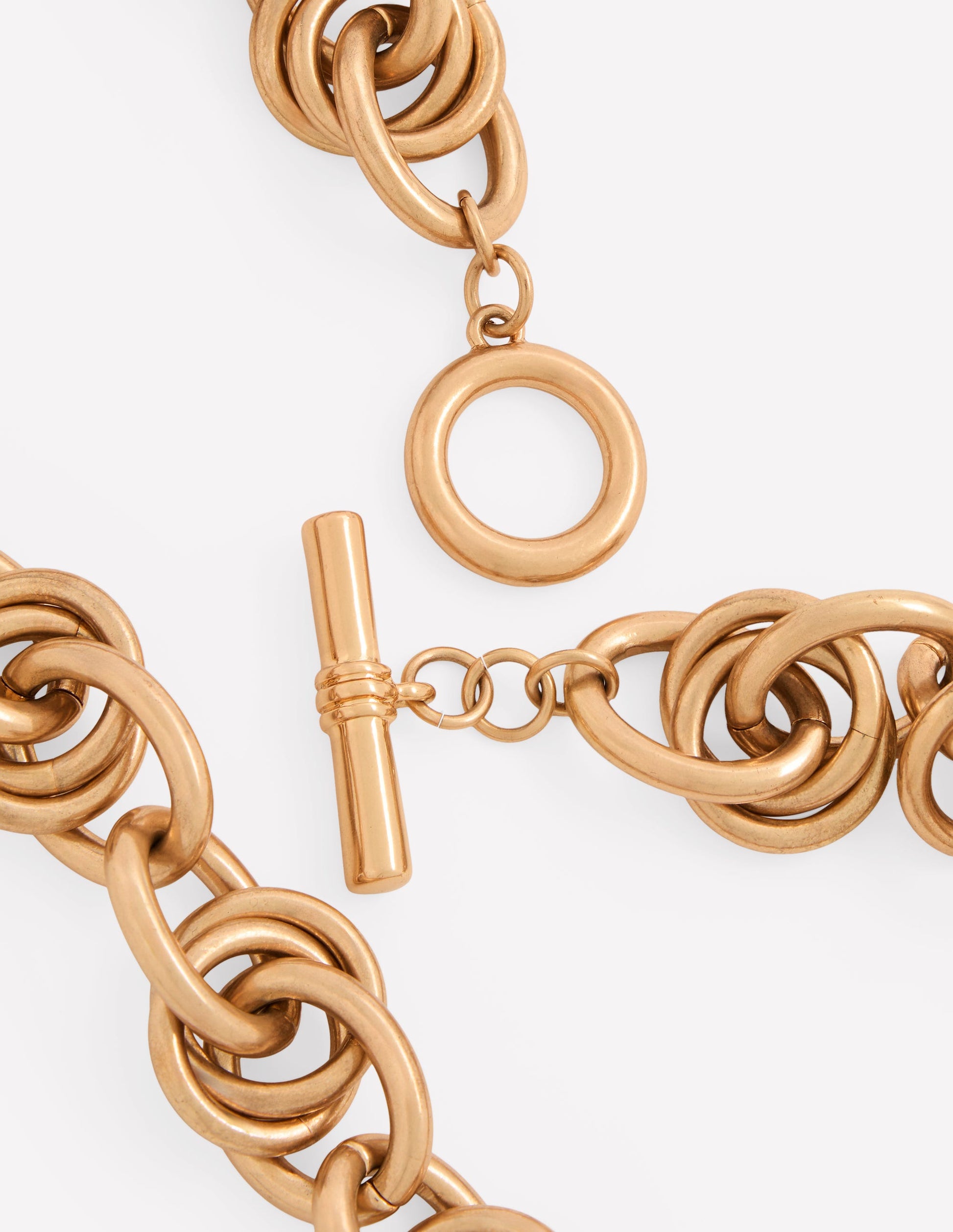 Double Twist Chain Necklace-Gold Colour-3