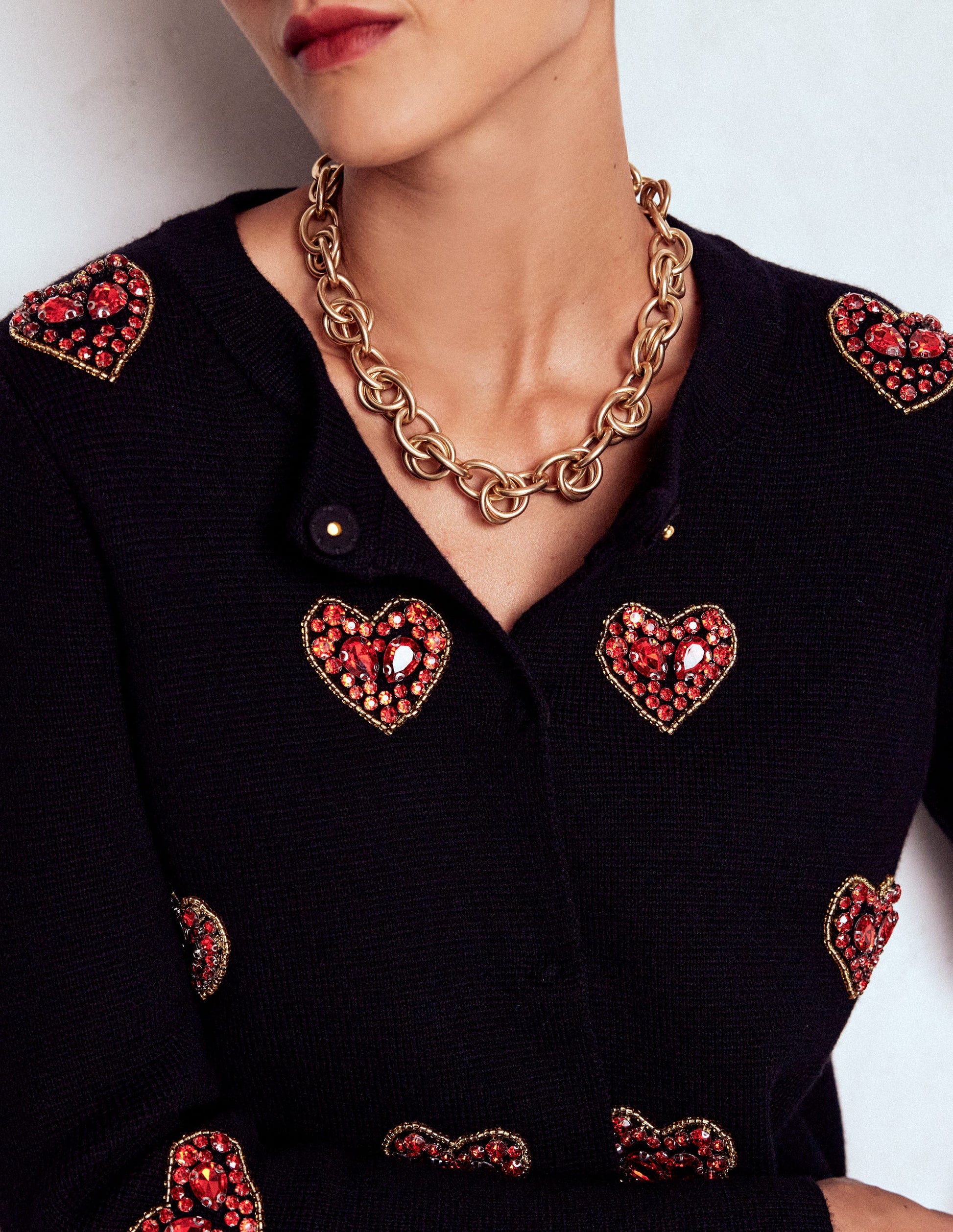 Double Twist Chain Necklace-Gold Colour-1