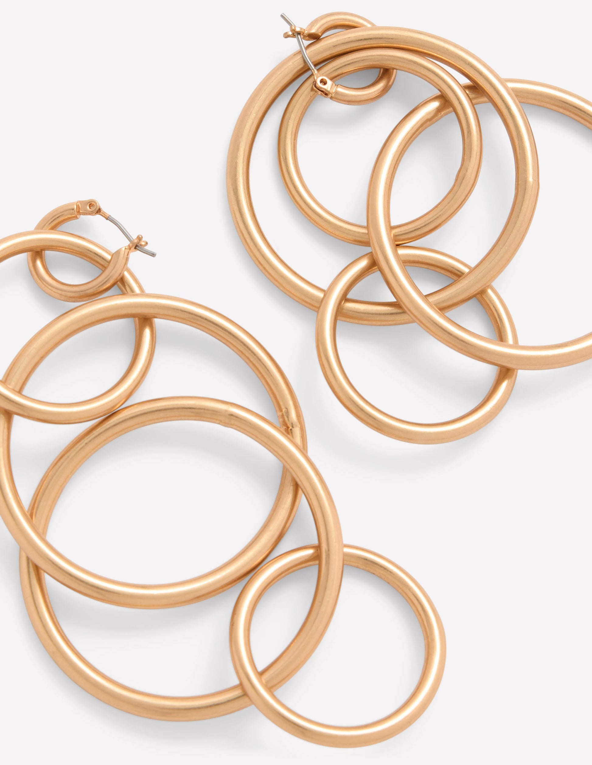 Pendants d'oreilles à anneaux-Doré-4