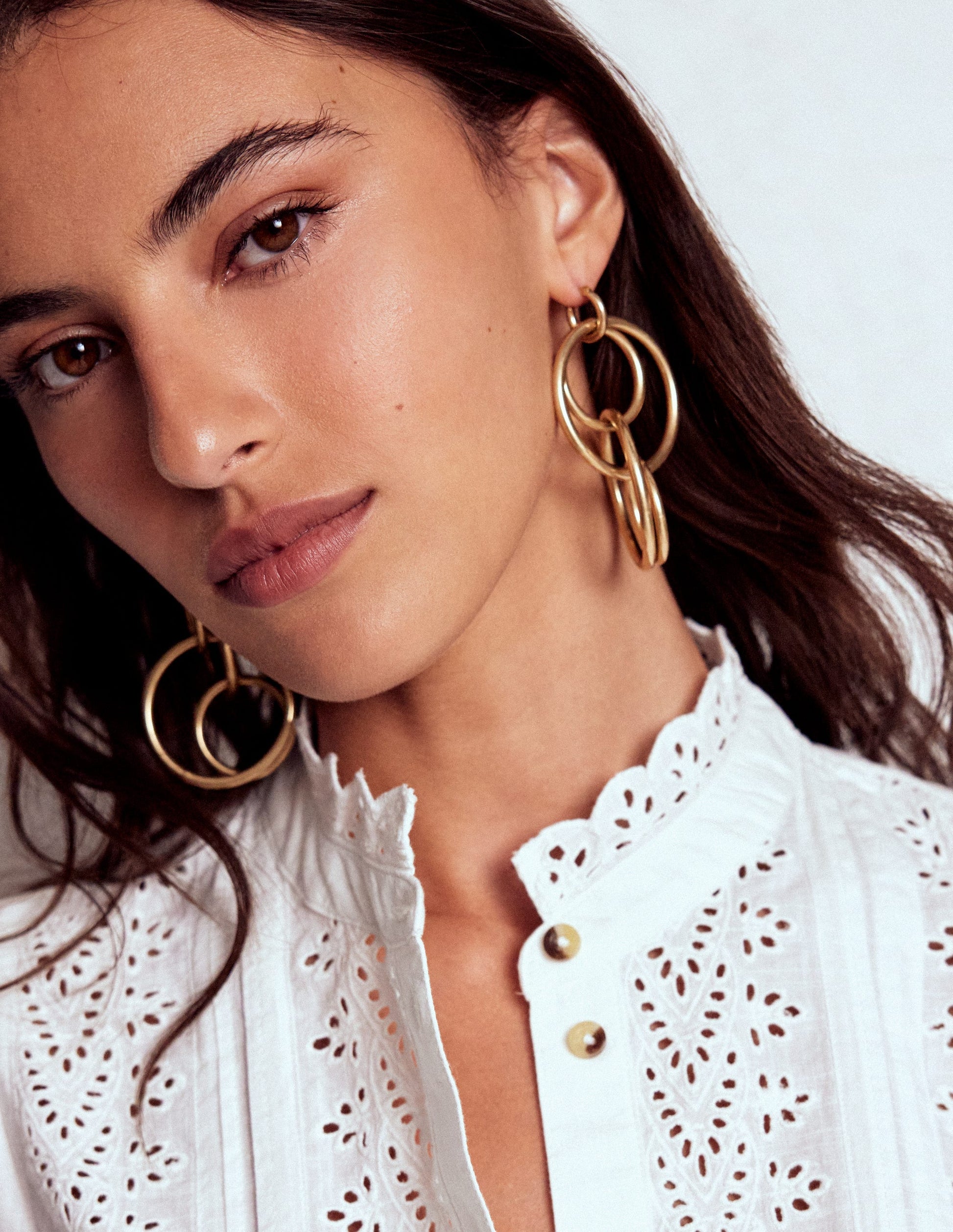 Pendants d'oreilles à anneaux-Doré-2