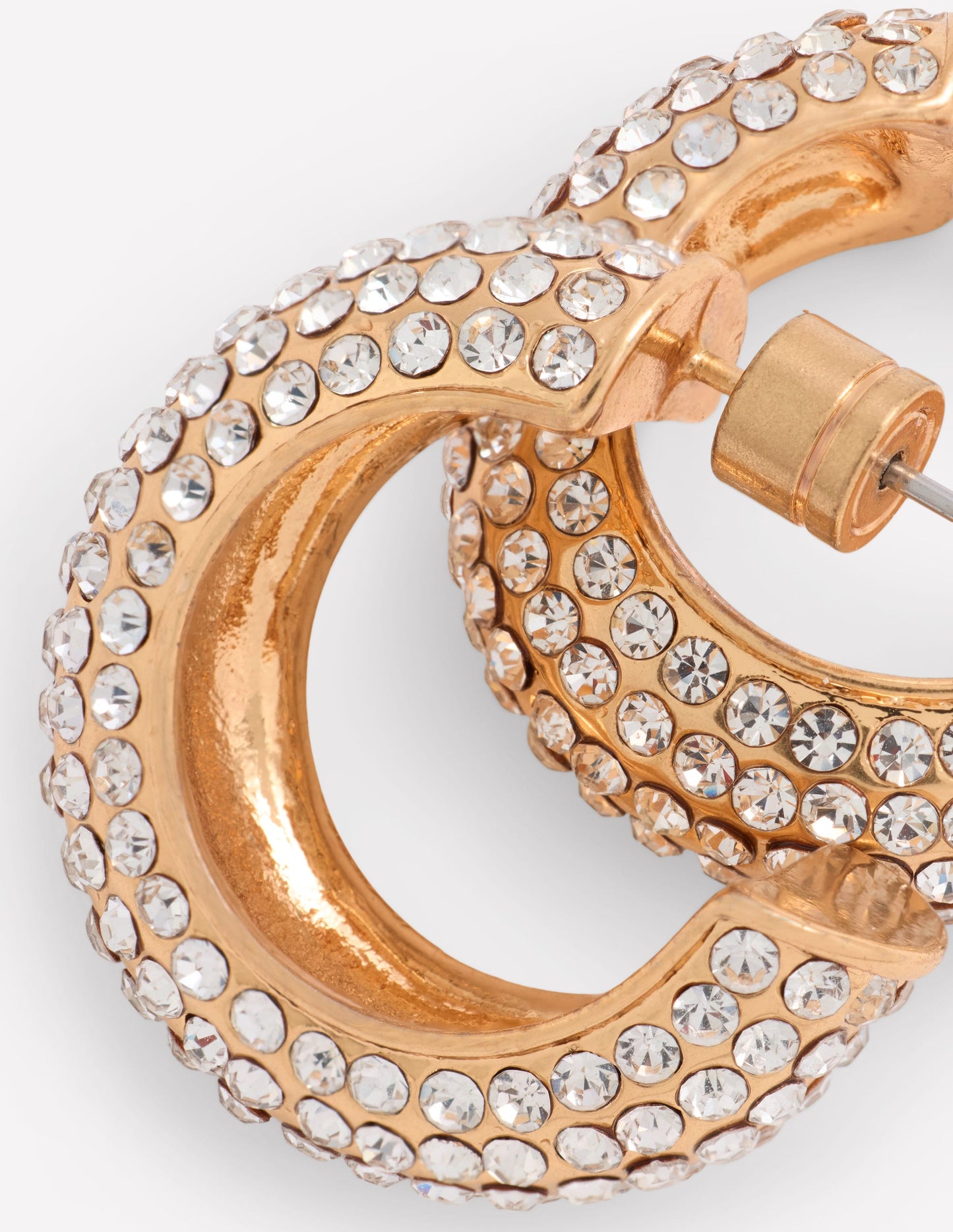 Glitzernde Pavé-Creolen-Silber