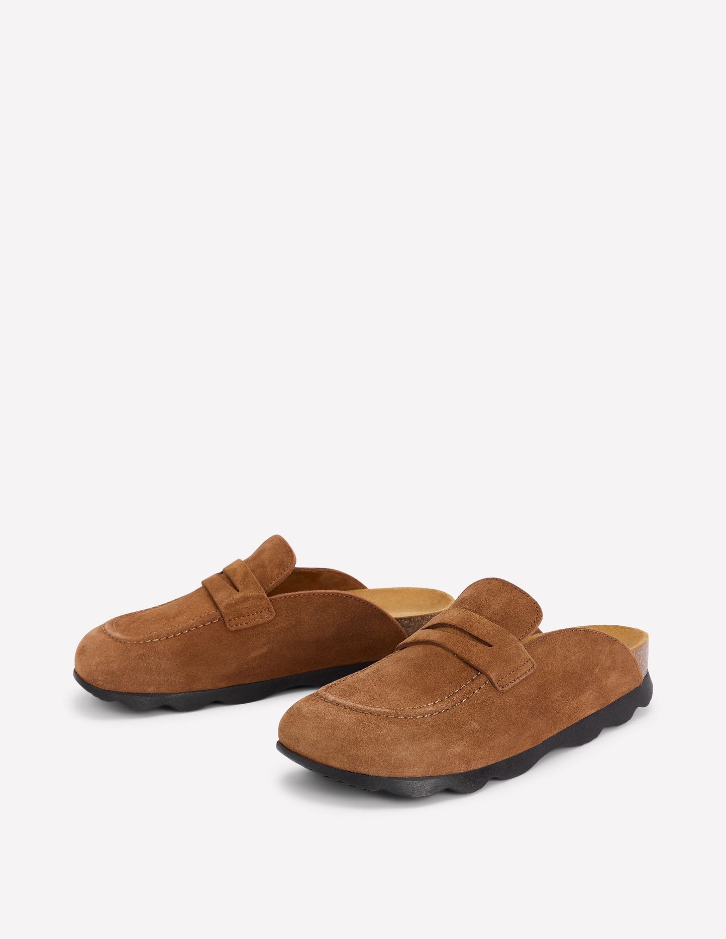 Pantoletten-Clogs aus Wildleder-Raue Umbra