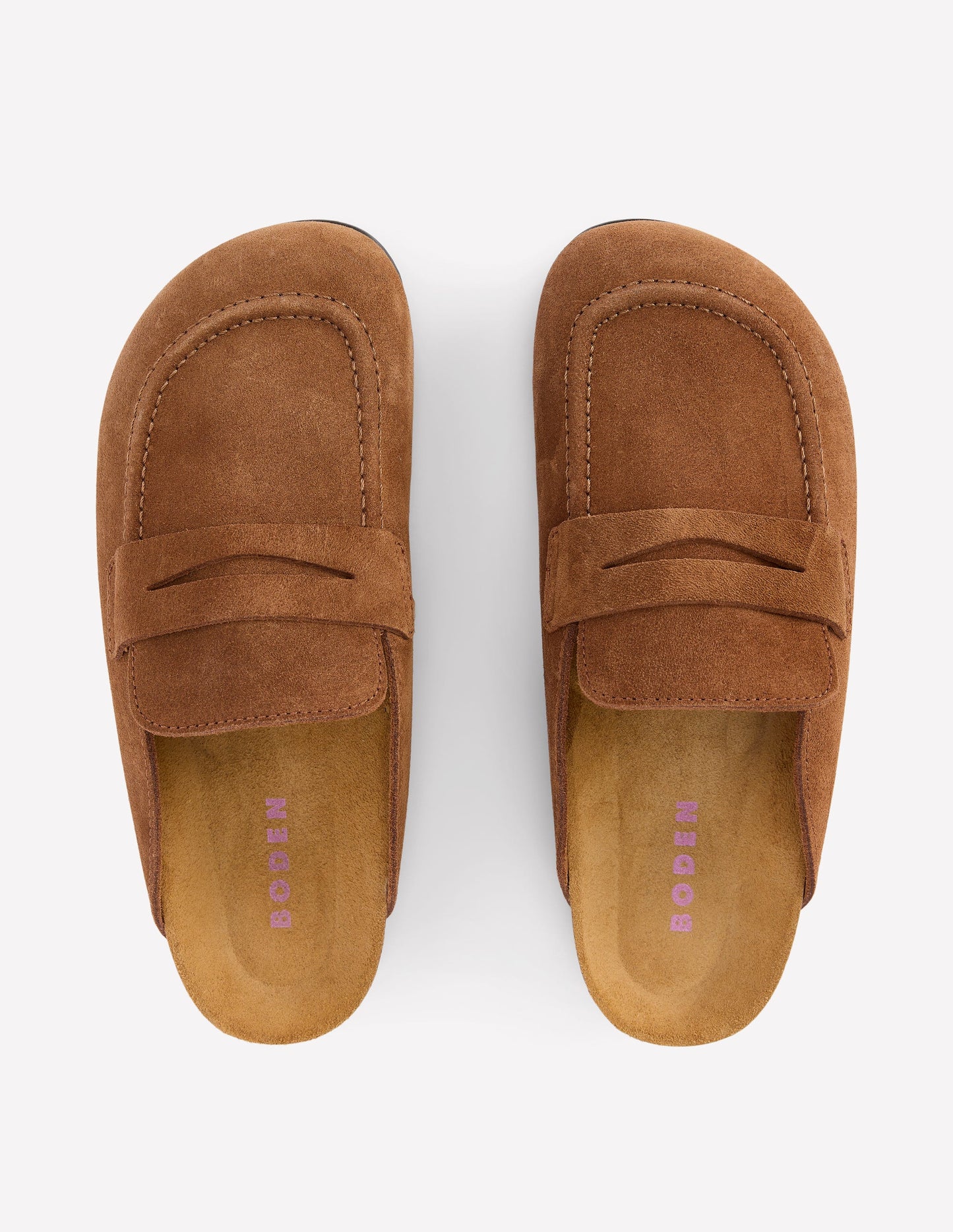 Pantoletten-Clogs aus Wildleder-Raue Umbra