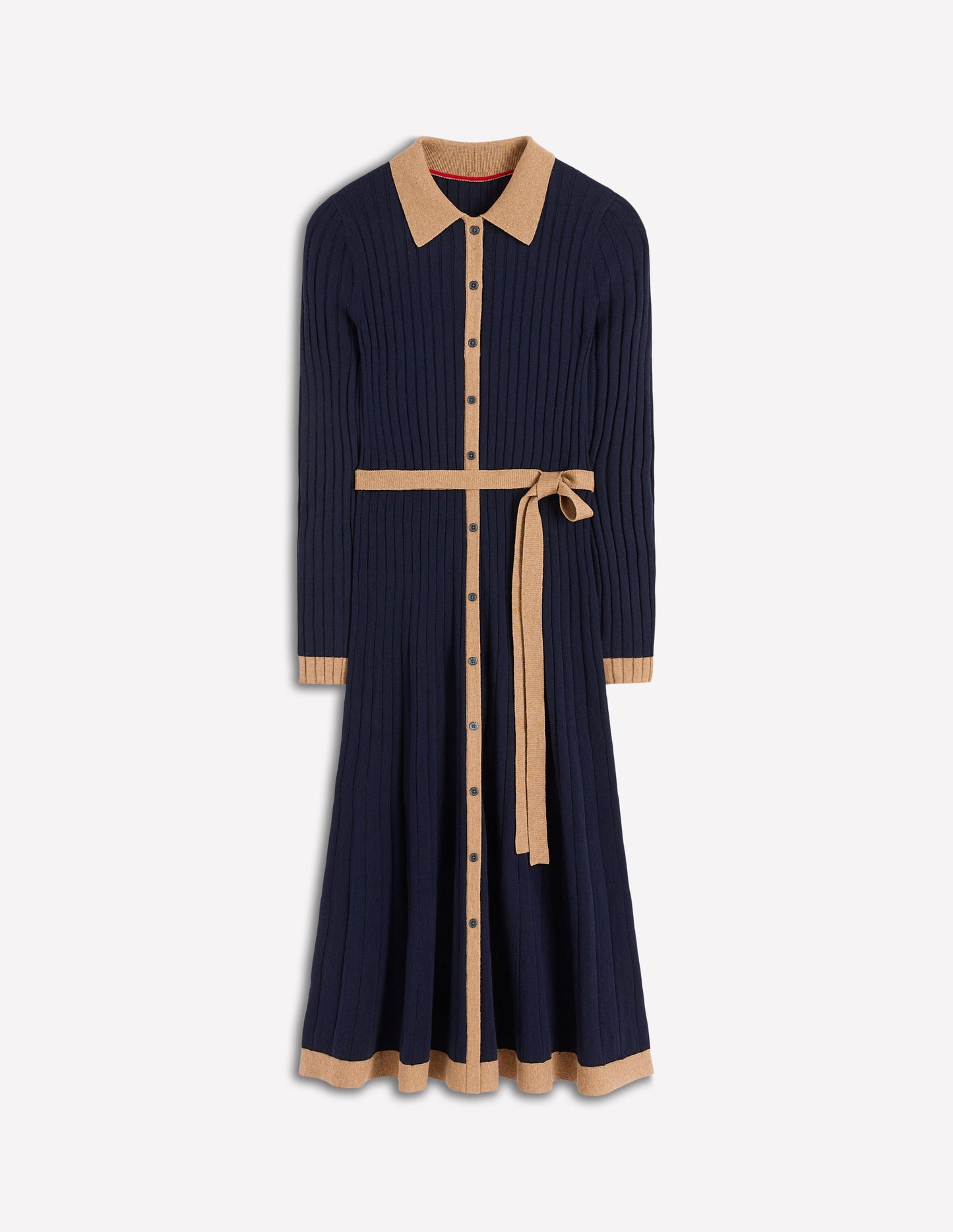 Rachel Gestrickes Hemdblusenkleid-Marineblau