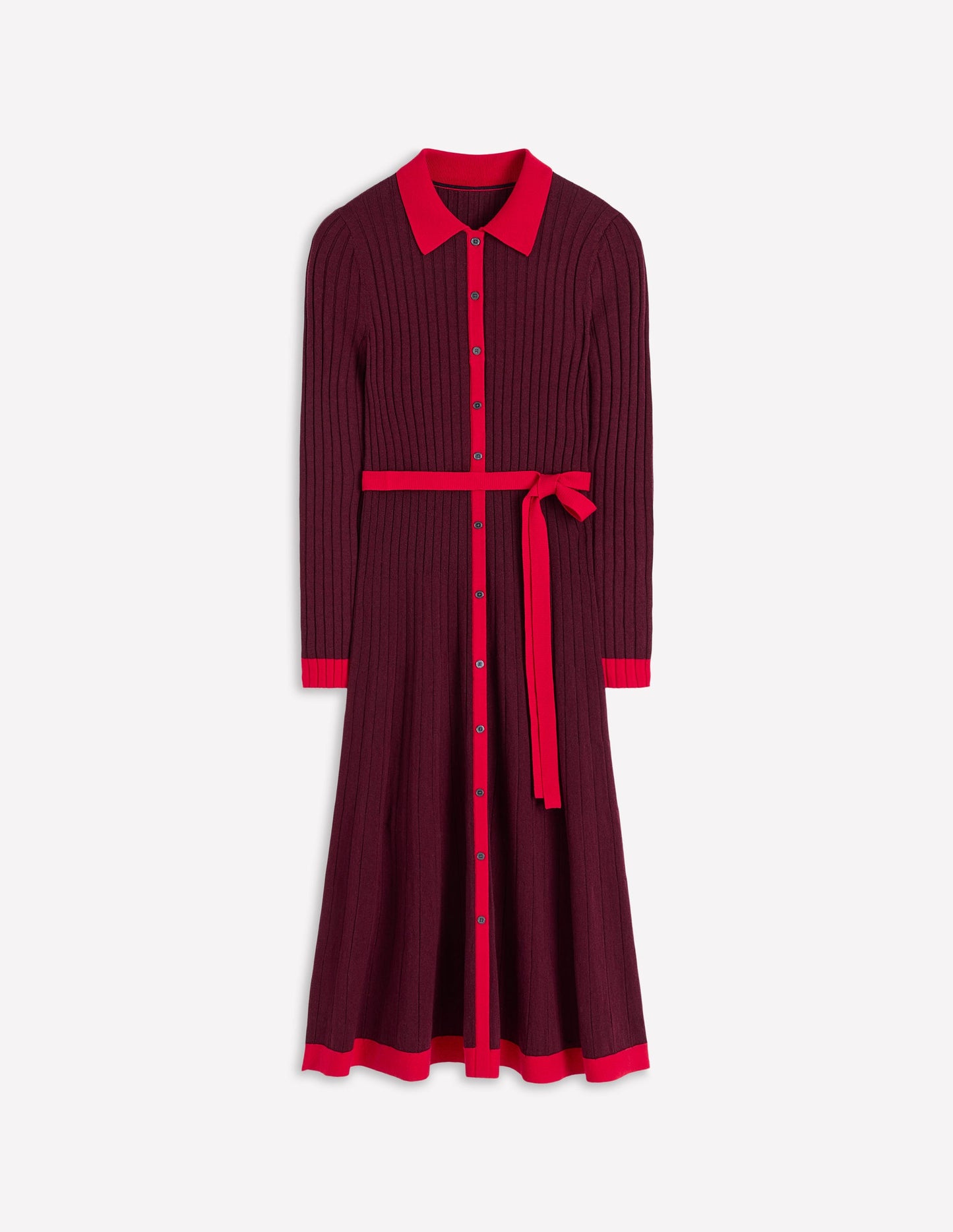 Rachel Gestrickes Hemdblusenkleid-Dunkelviolett