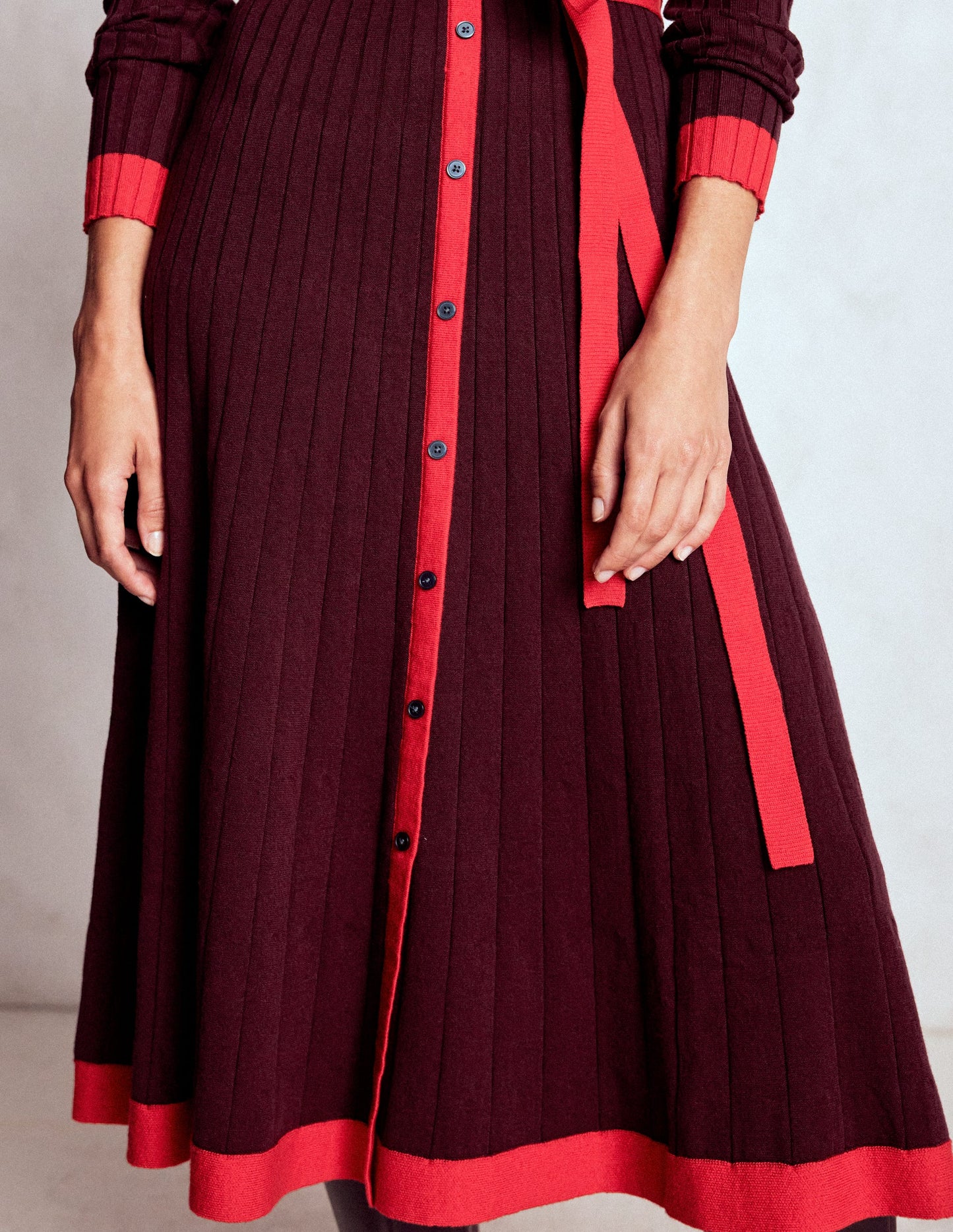 Rachel Gestrickes Hemdblusenkleid-Dunkelviolett