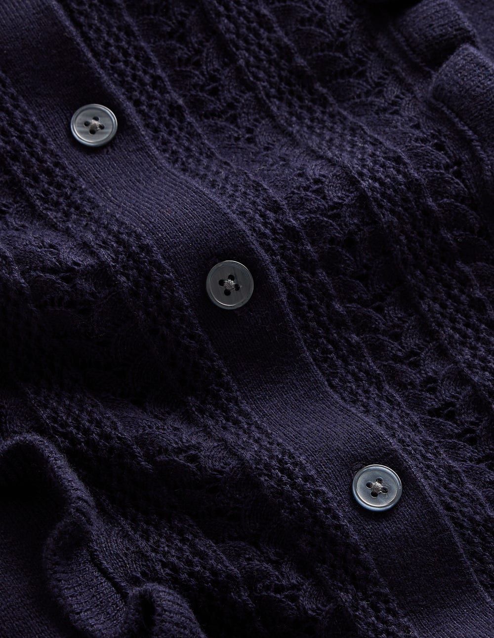 Winifred Strickkleid mit Rüschen-Marineblau