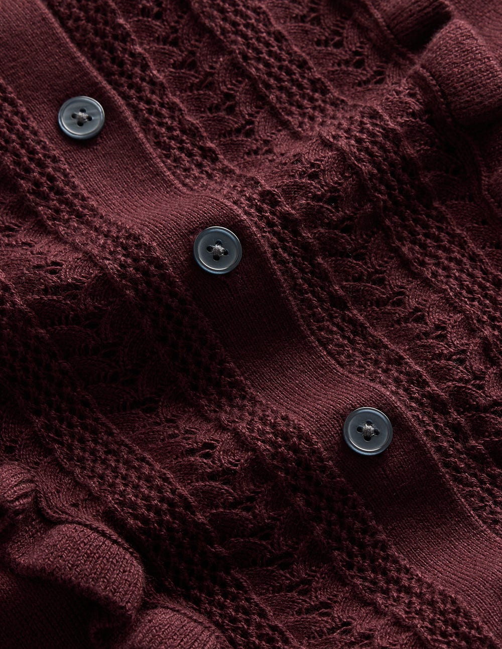 Winifred Strickkleid mit Rüschen-Kaffeebohne