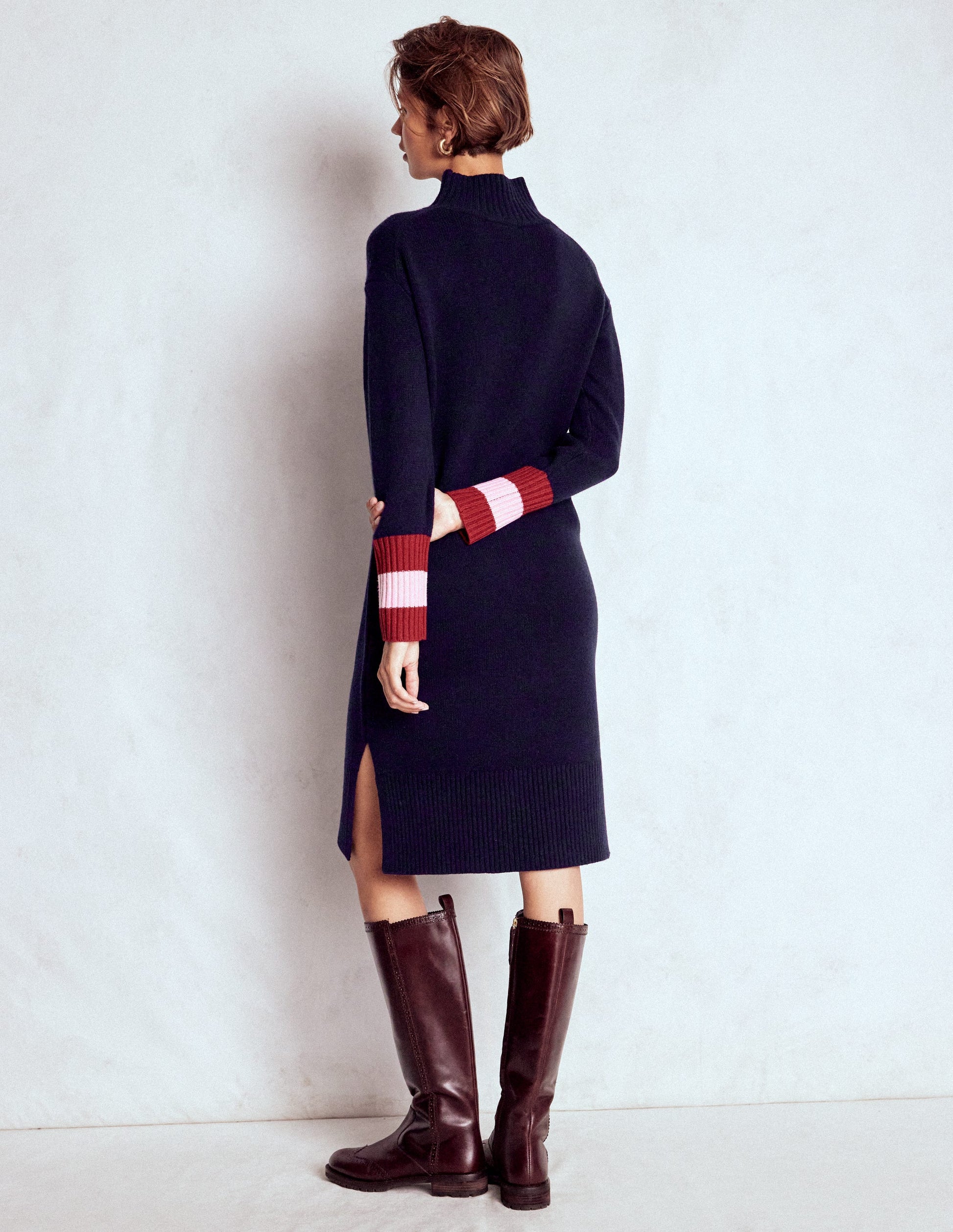 Polly Strickkleid aus Merinowolle-Marineblau-3