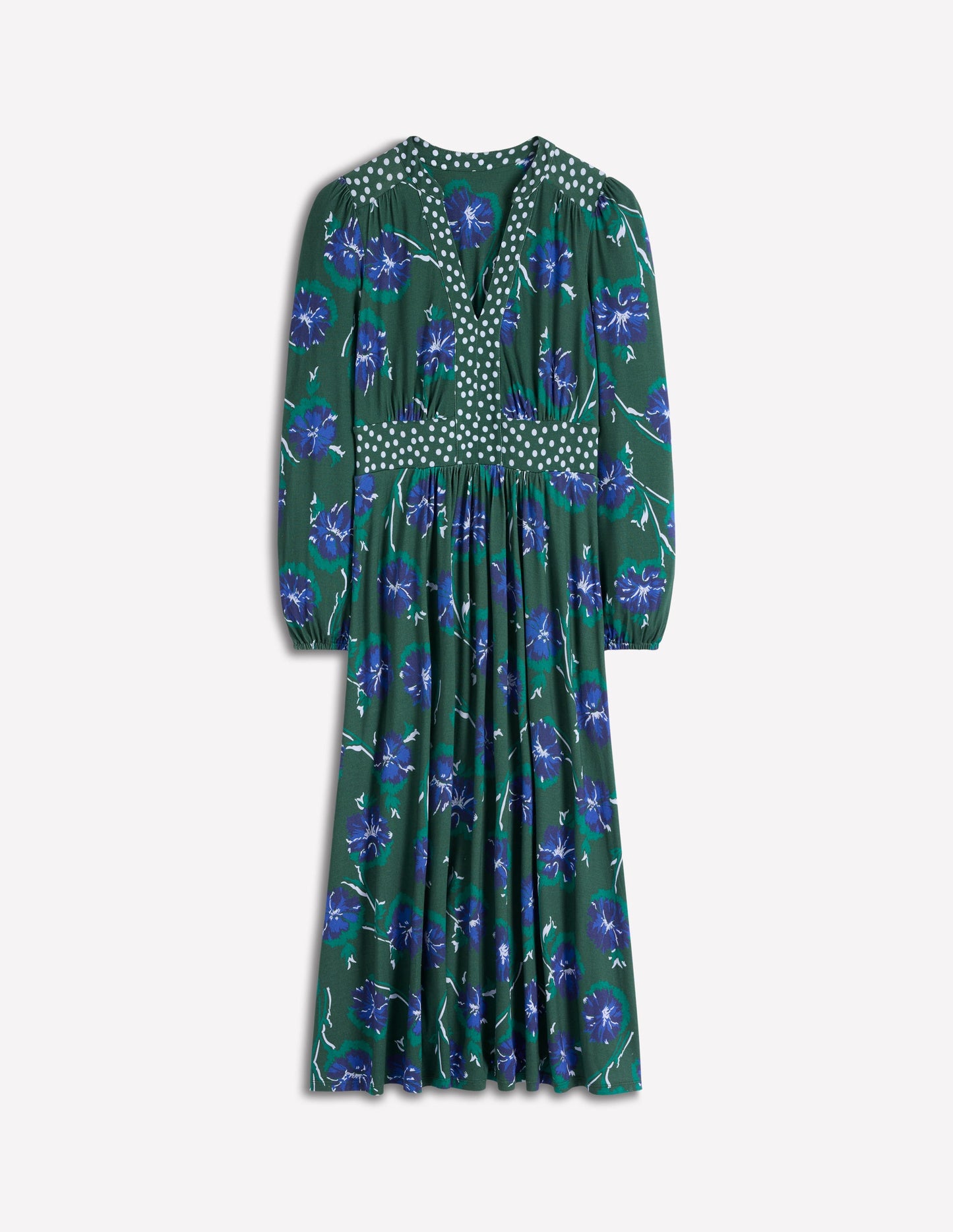 Lily Midikleid mit langen Ärmeln-Smaragdgrün, Zarte Nelke