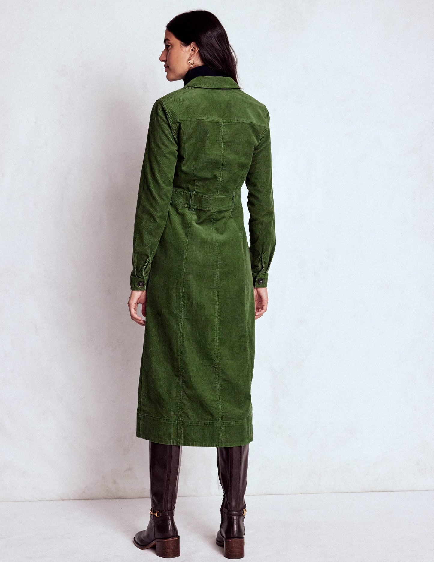 Amanda Midi-Cordkleid-Farn