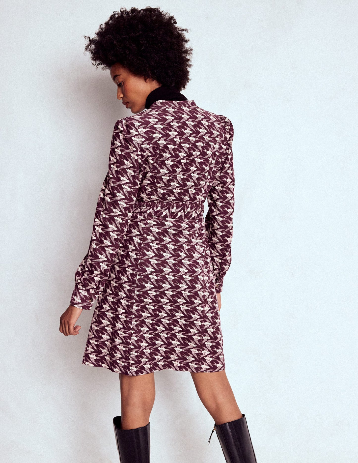 Bre Kurzes Cordkleid-Dunkle Kirsche, Schwalbe