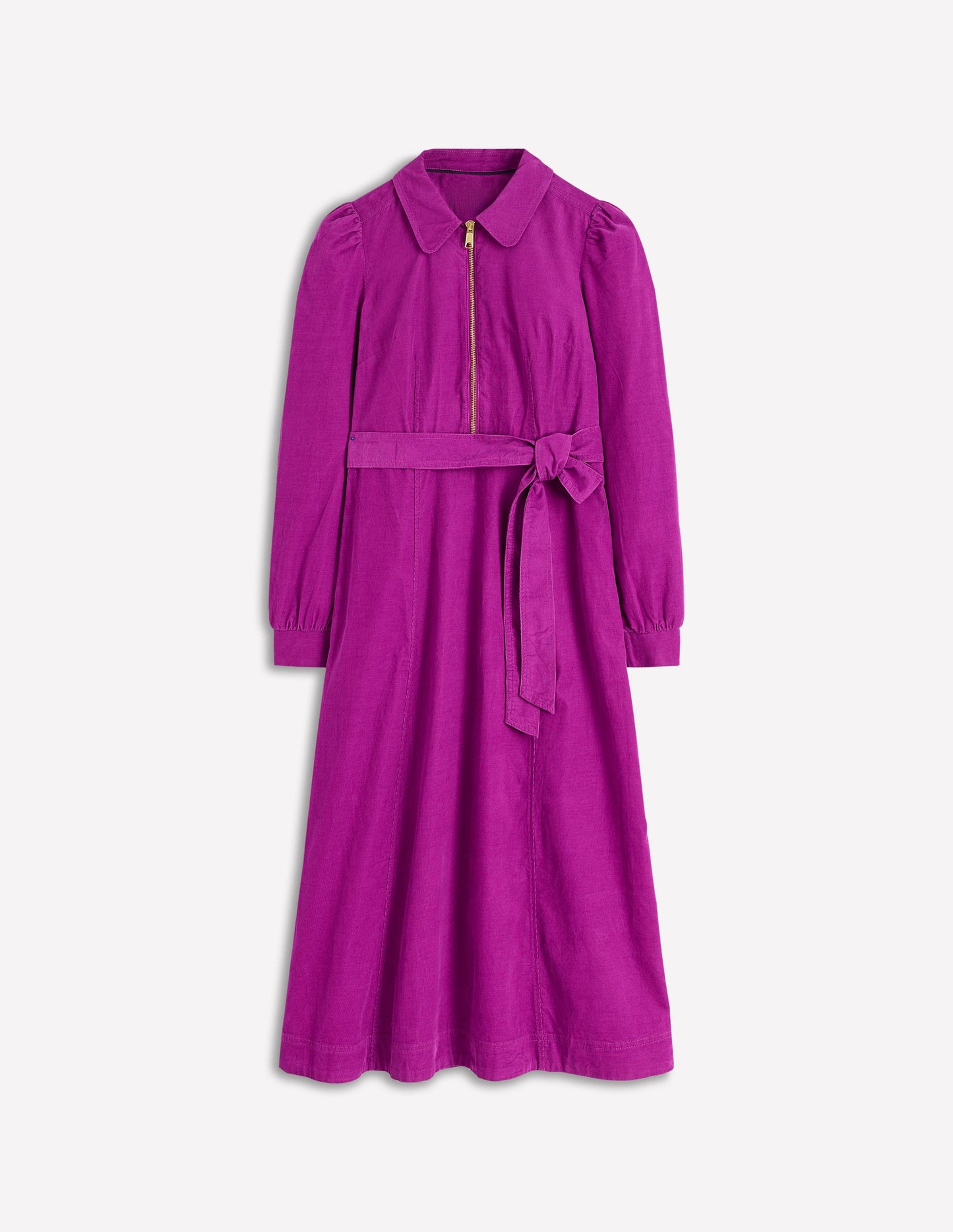 Adelaide Cord-Midikleid mit Reißverschluss-Königliches Lila