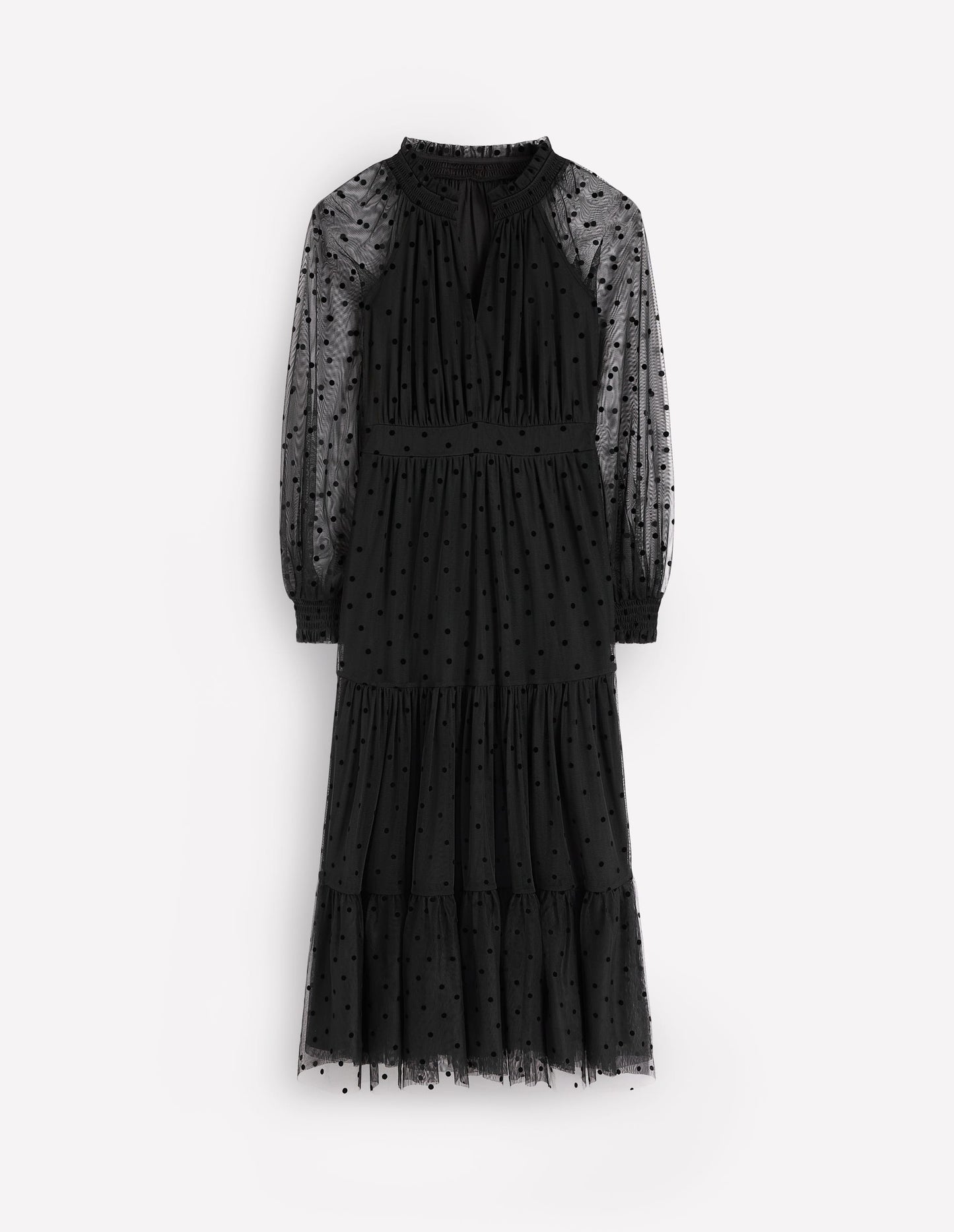 Robe midi Lucille en tulle-Noir