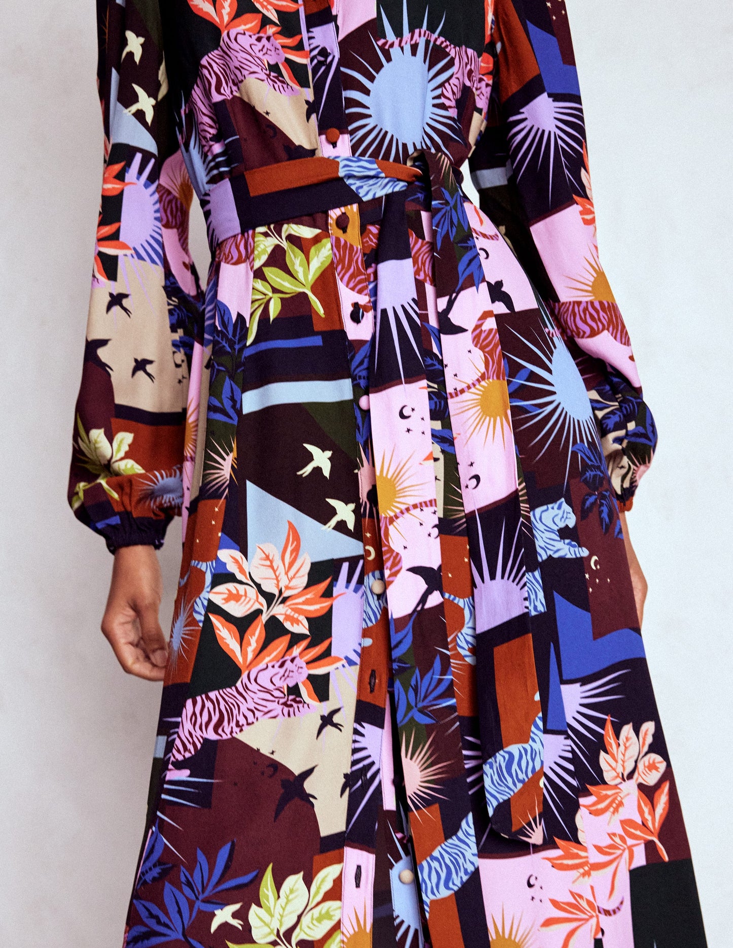 Robe-chemise longue de cérémonie Mae-Multi, motif Cosmic Savanna