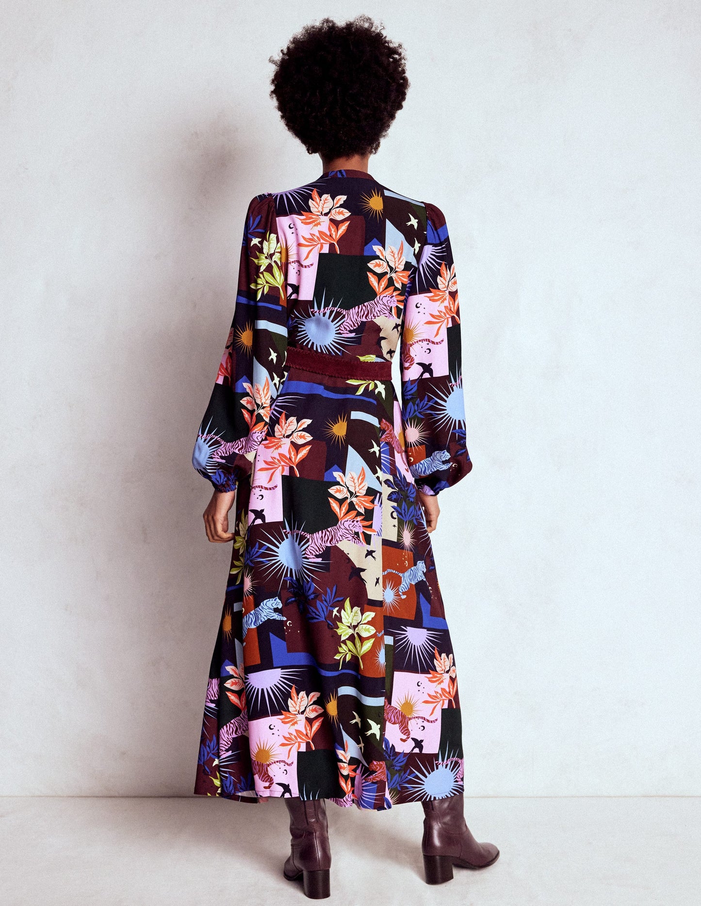 Robe-chemise longue de cérémonie Mae-Multi, motif Cosmic Savanna