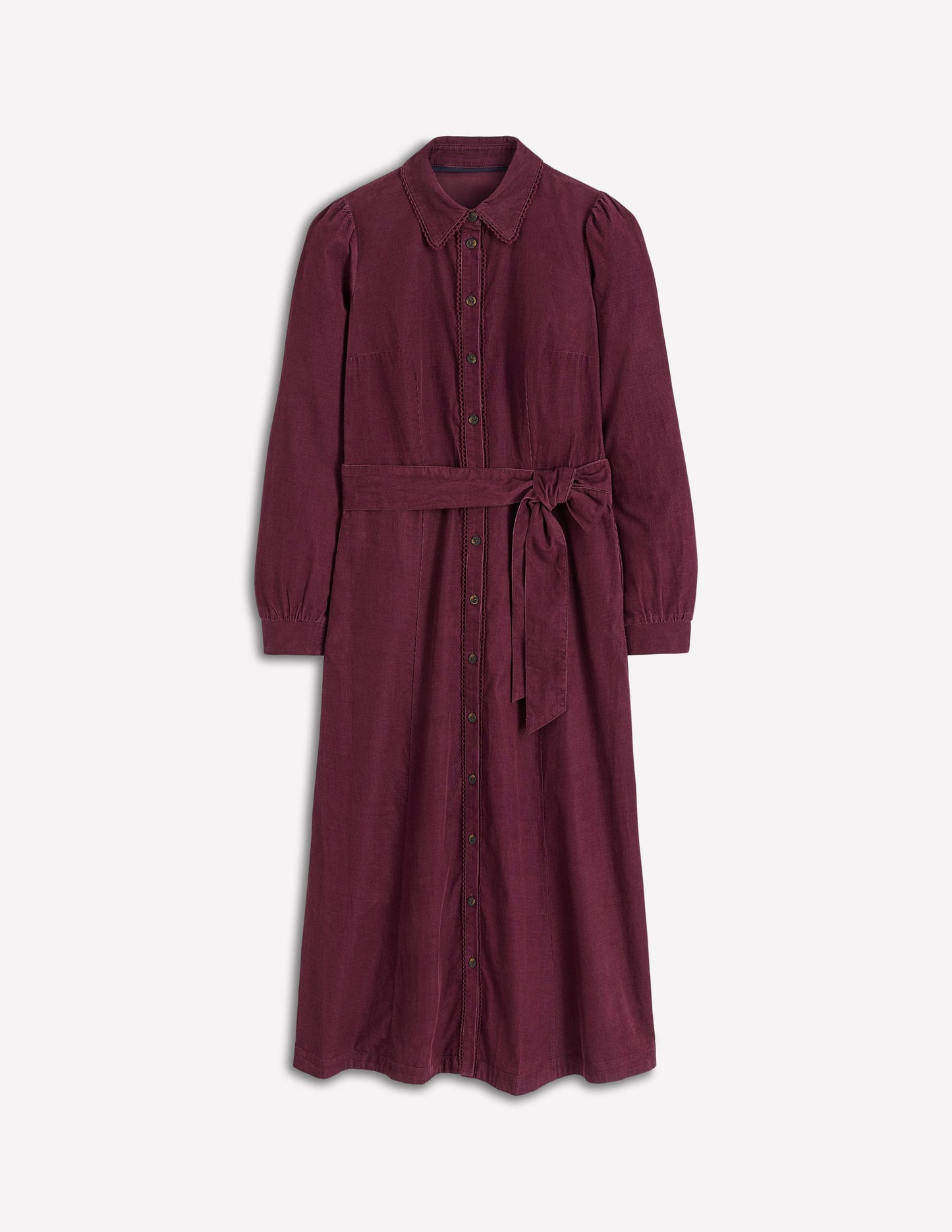 Clara Midikleid aus Cord-Dunkle Kirsche
