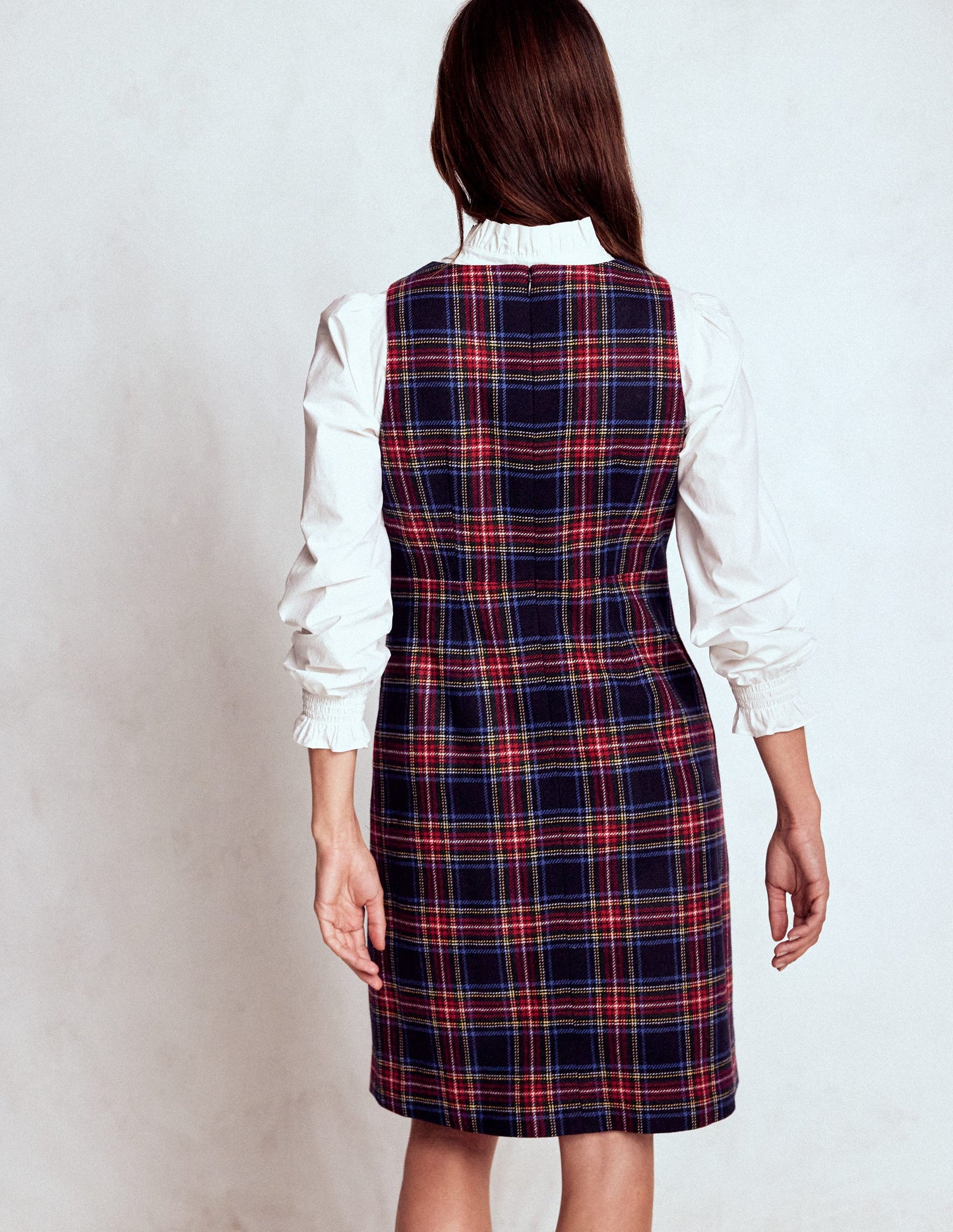 Robe droite Annie à carreaux-Carreaux bleu marine, verts et rouges