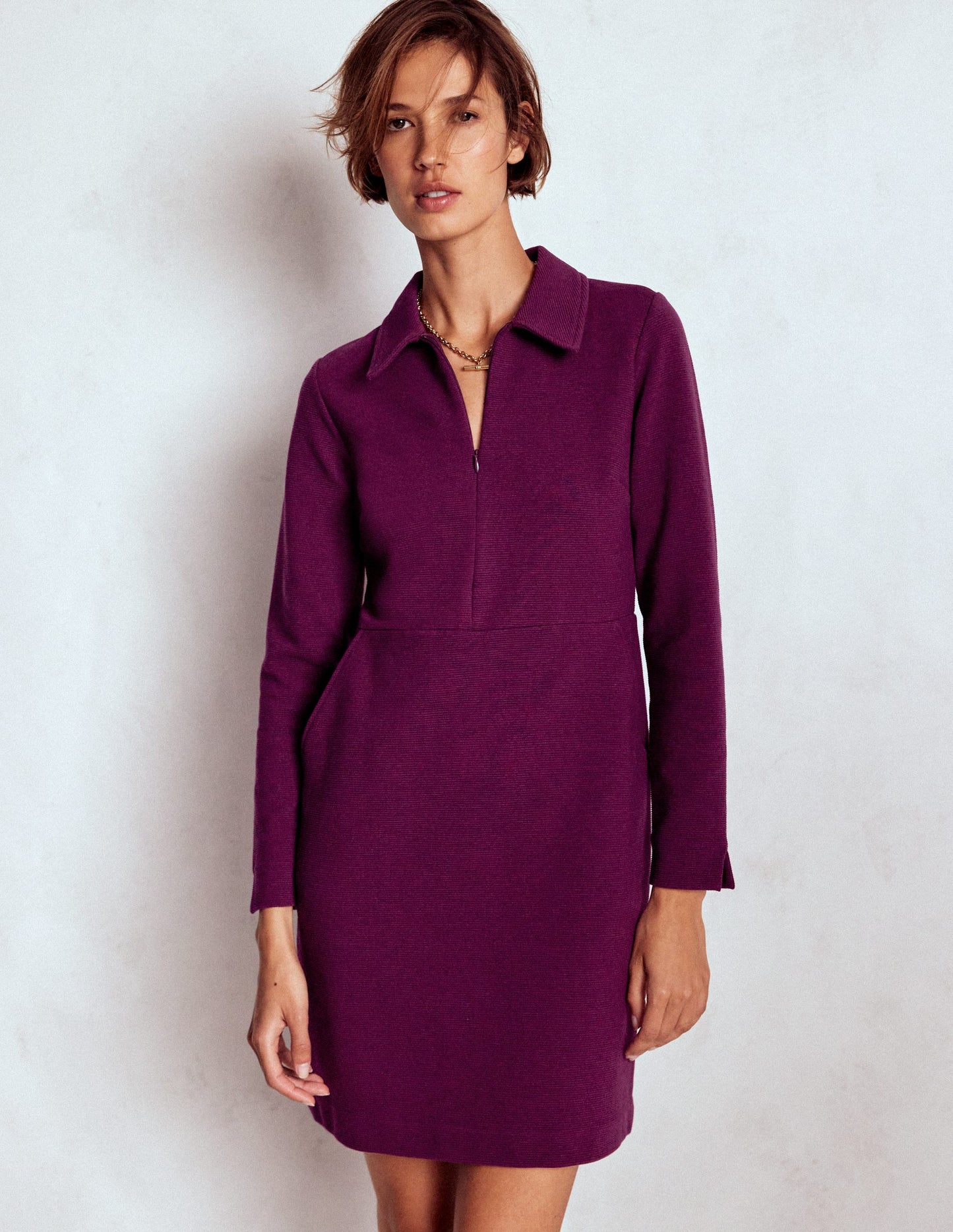 Cam Ottoman-Kleid mit Reißverschluss-Pflaumenmarmelade