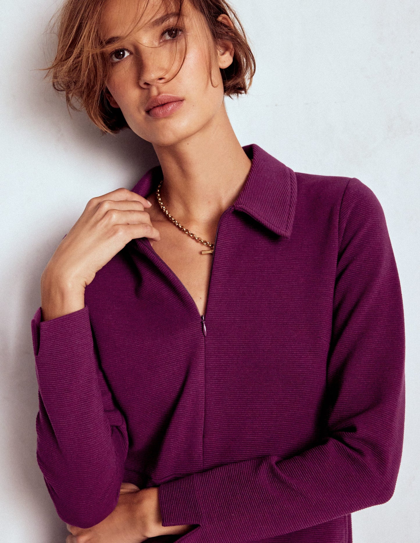 Cam Ottoman-Kleid mit Reißverschluss-Pflaumenmarmelade
