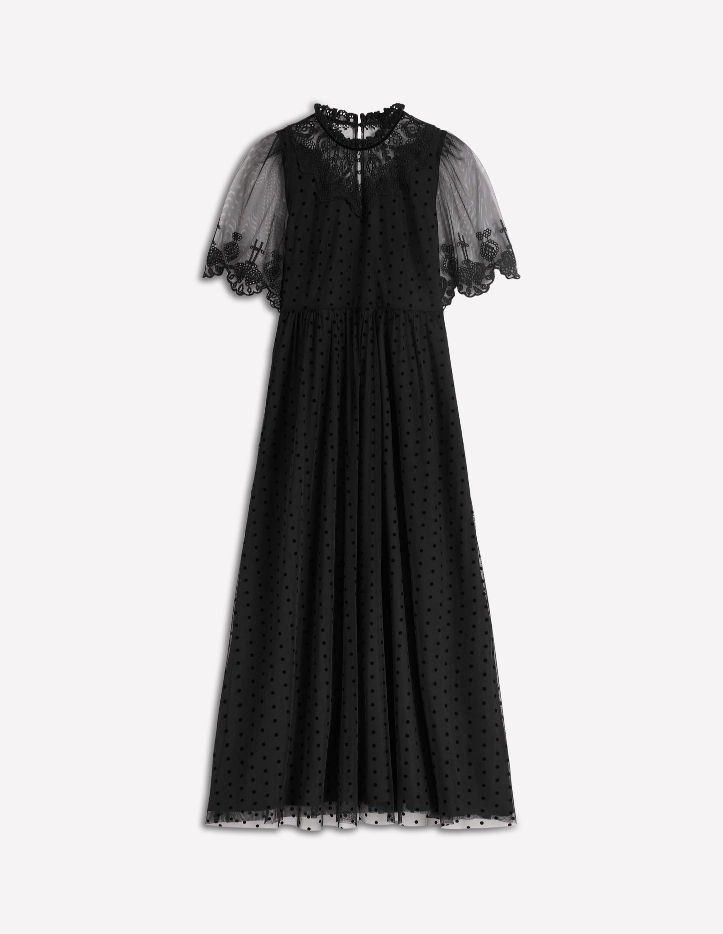 Besticktes Tüll-Partykleid-Schwarz