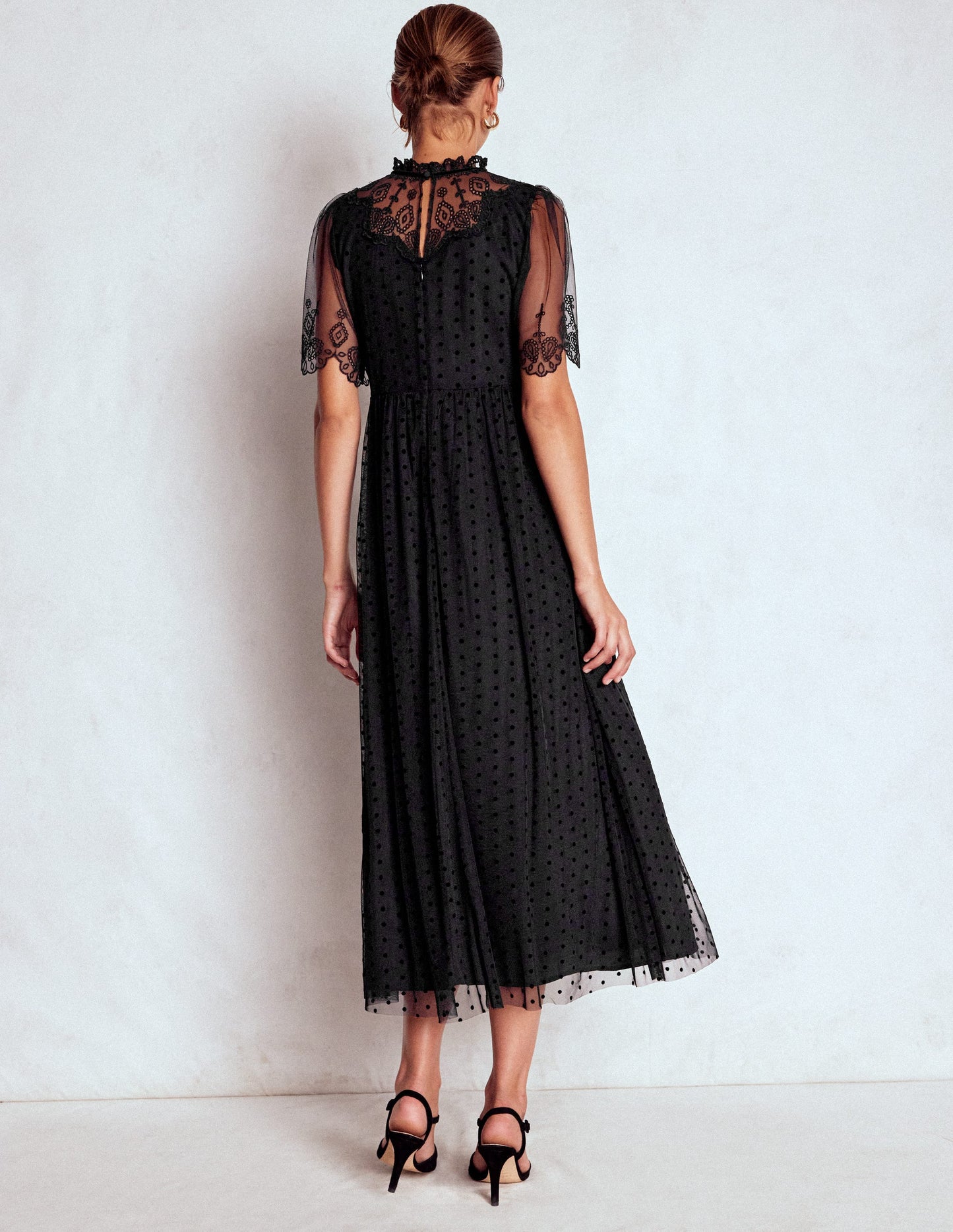 Besticktes Tüll-Partykleid-Schwarz
