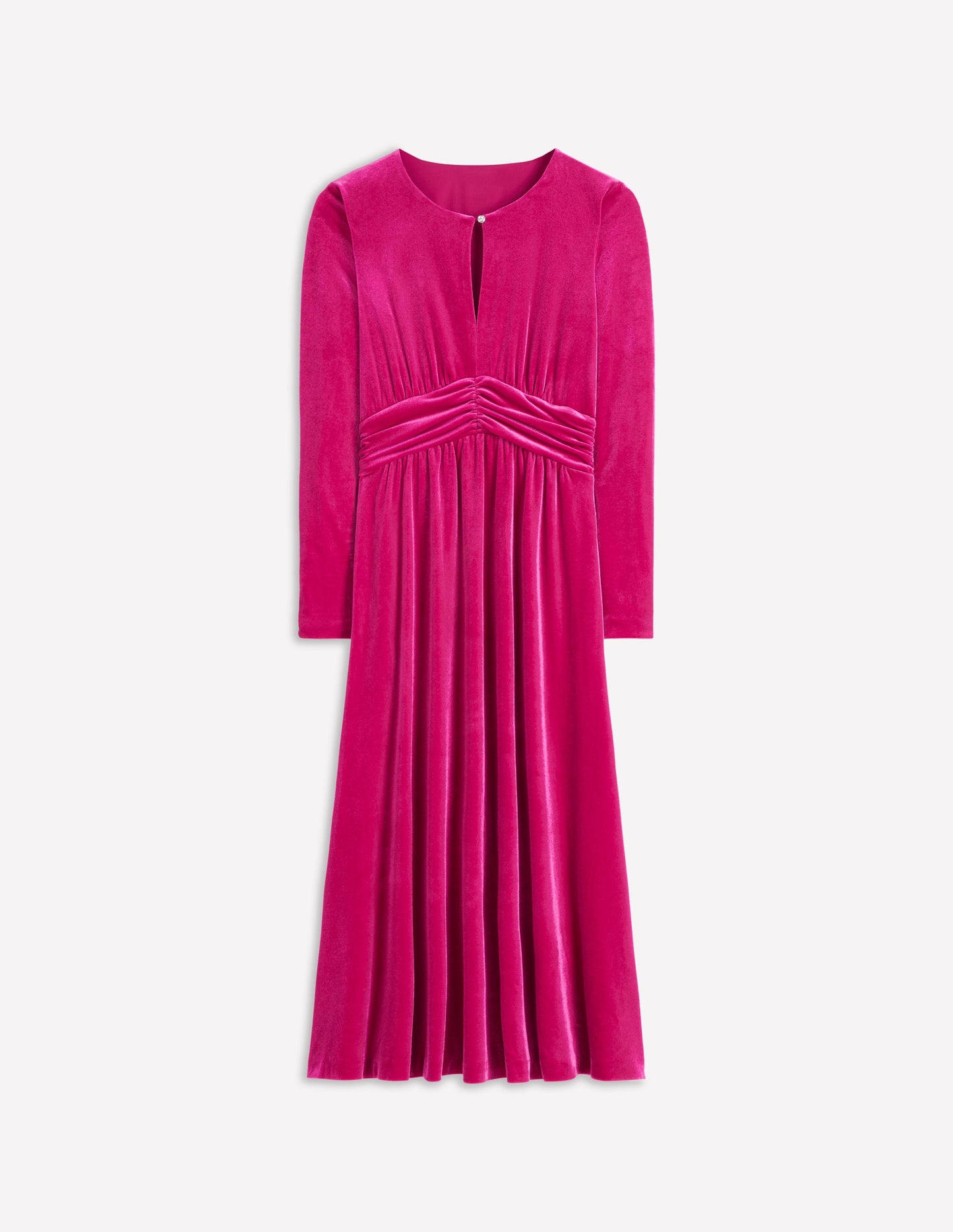 Tilda Midikleid aus Samt-Kräftiges Rosa
