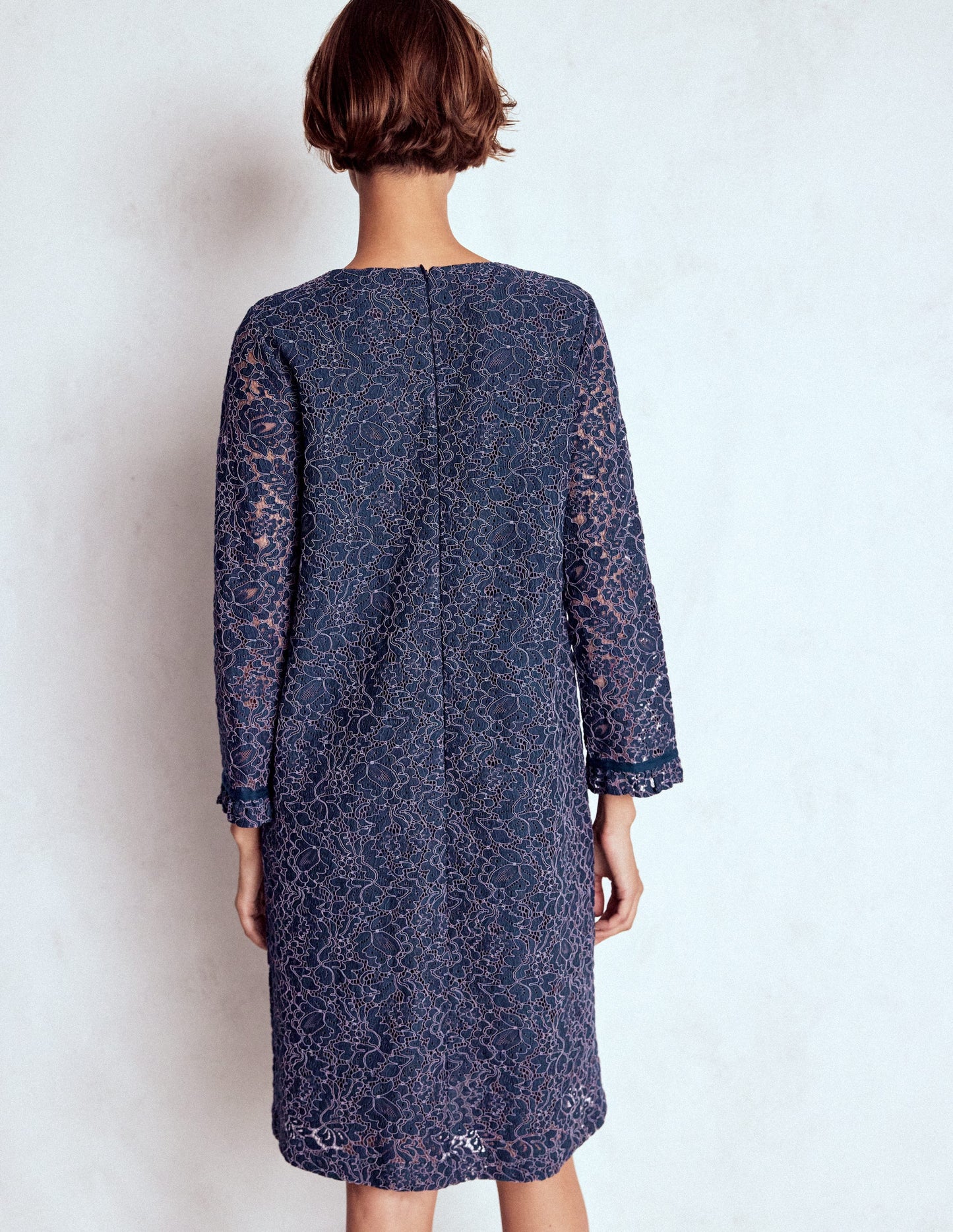 Minikleid mit Spitze für besondere Anlässe-Marineblau